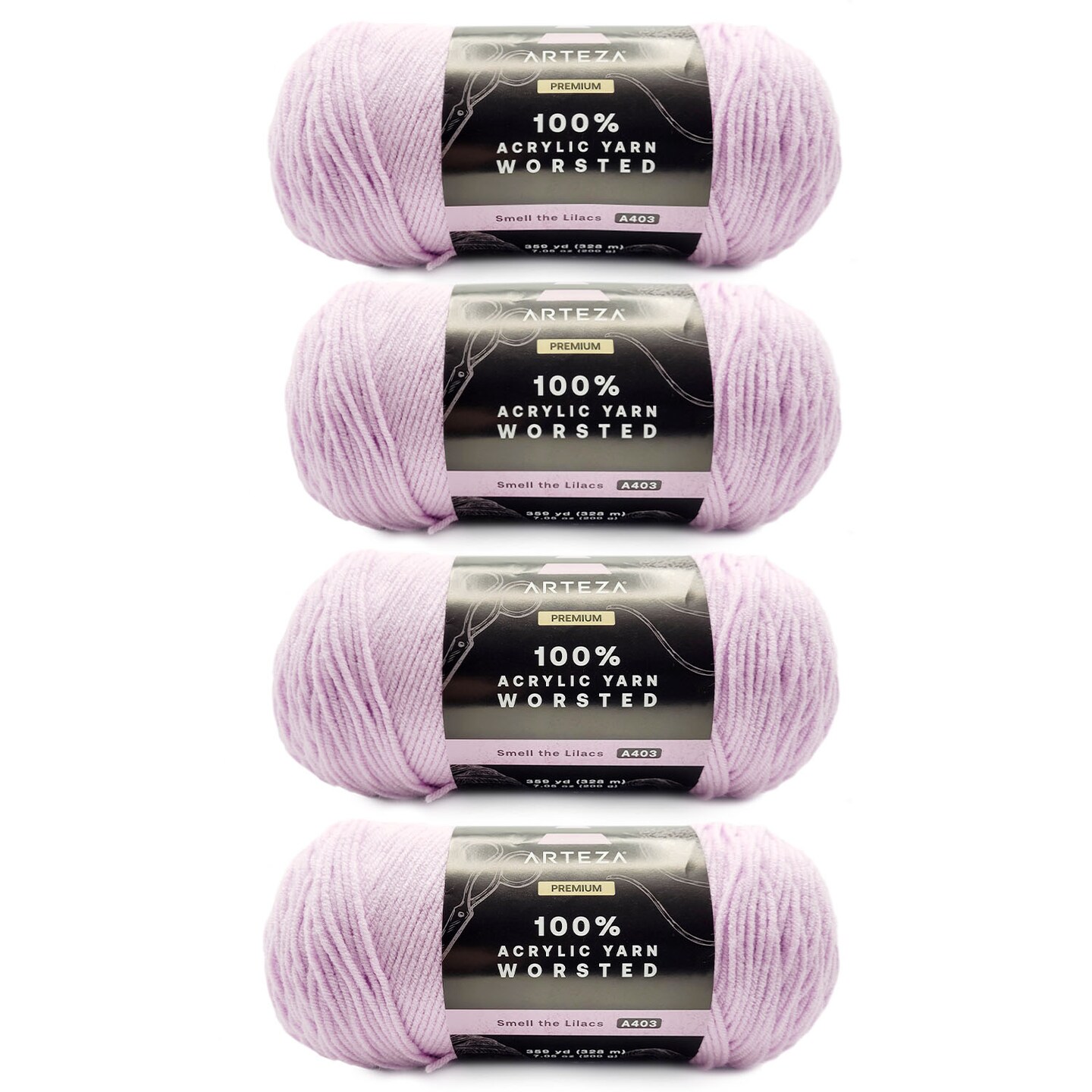 Arteza 100% Worsted Acrylic Yarn 4-Pack, Smell the Lilacs | Michaels