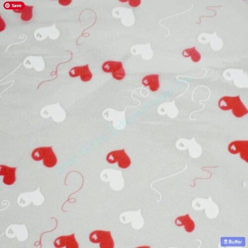 Custom Rolls Valentine Themed Balloon Hearts Cellophane Gift Wrap 30&#x22; X 100
