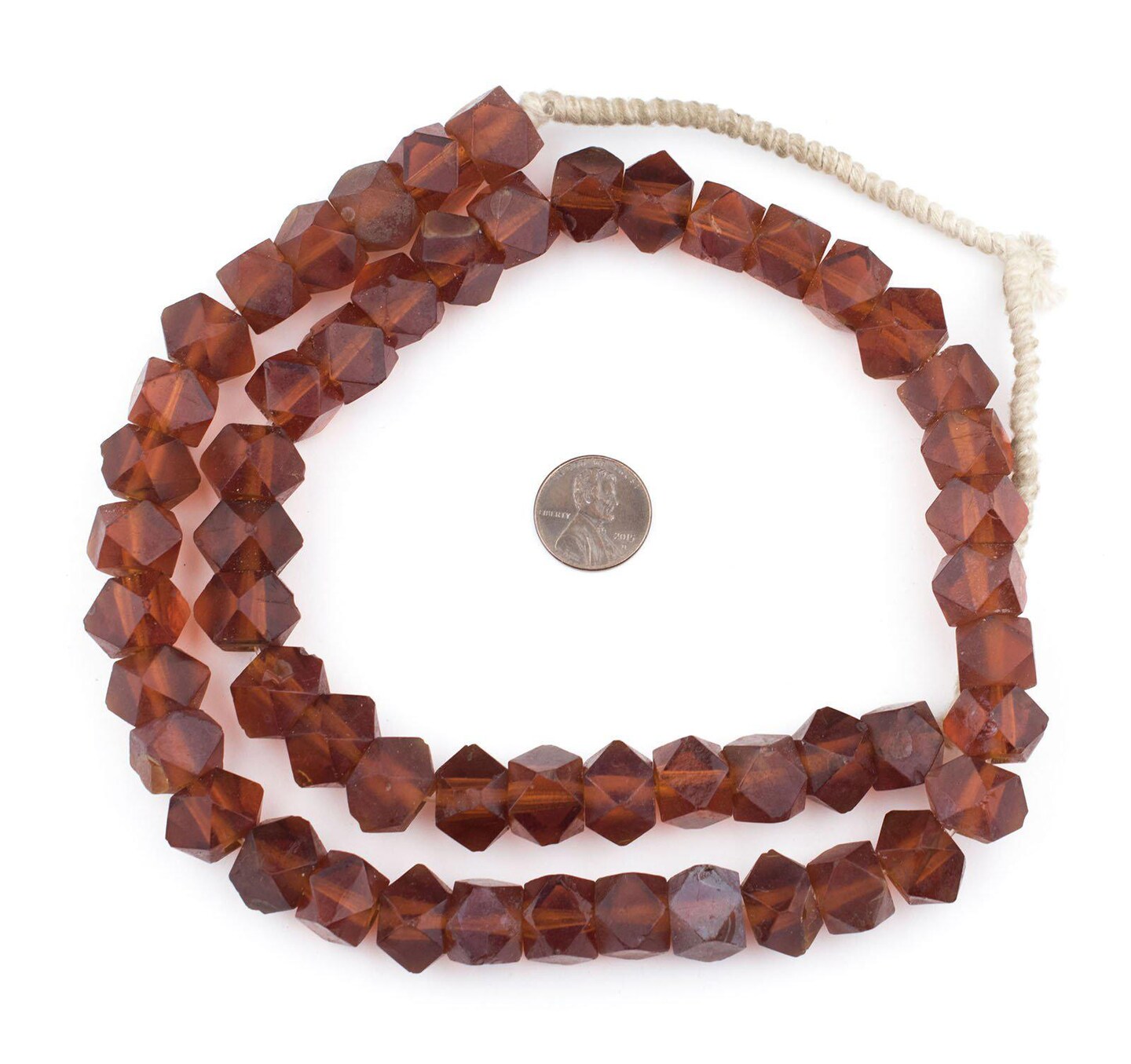 TheBeadChest Old Dark Amber Vaseline Cube Beads 12mm Czechoslovakia Brown Glass 24 Inch Strand