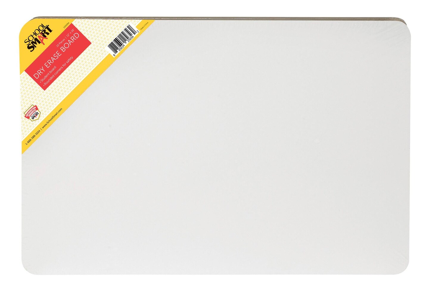 School Smart Dry Erase Boards, 12 x 18 Inches, White, Pack of 10