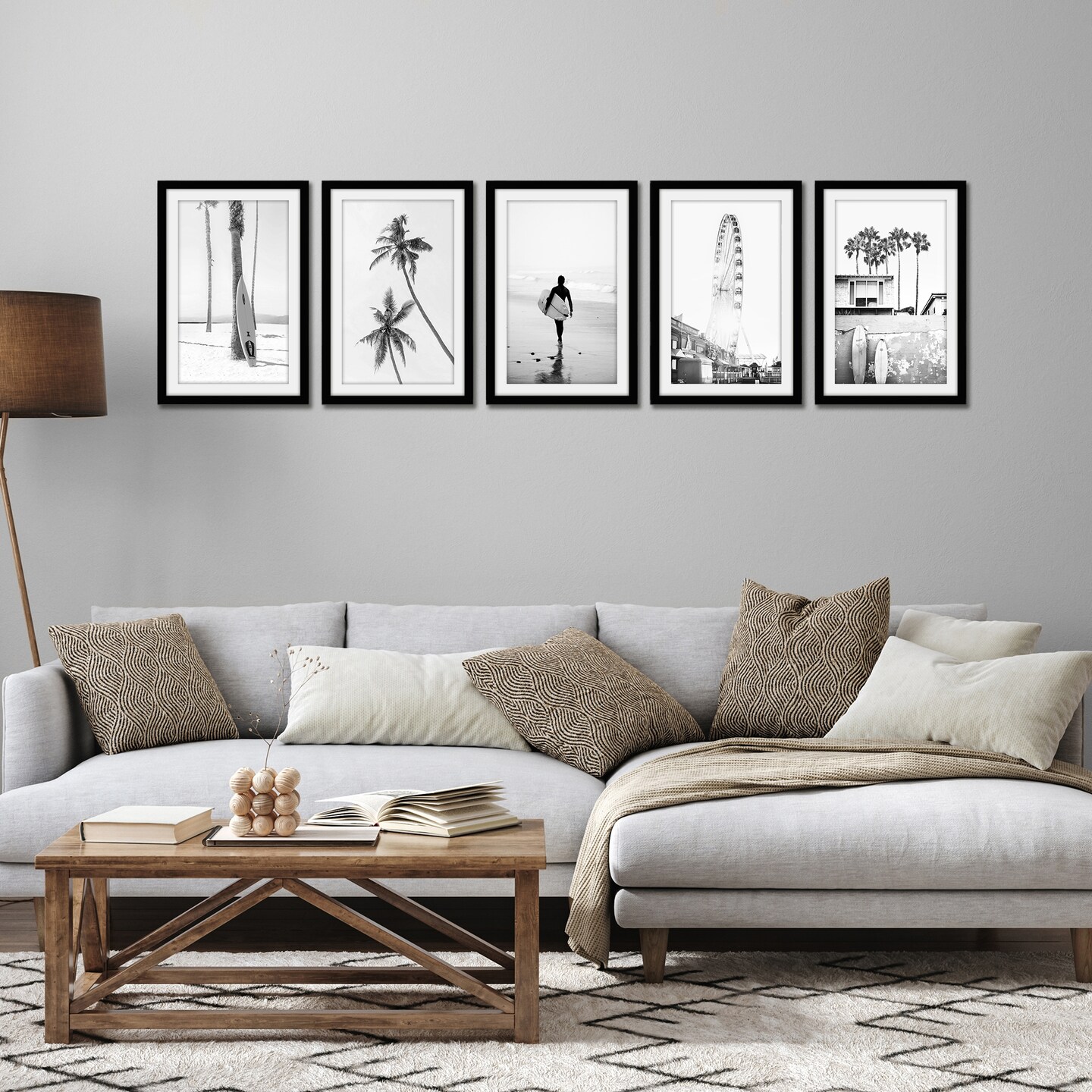 Americanflat Picture Frame Set with Mat - Set of 5 - Photo Frame Set of Five for Wall Display - Plexiglass Cover - Hanging Hardware