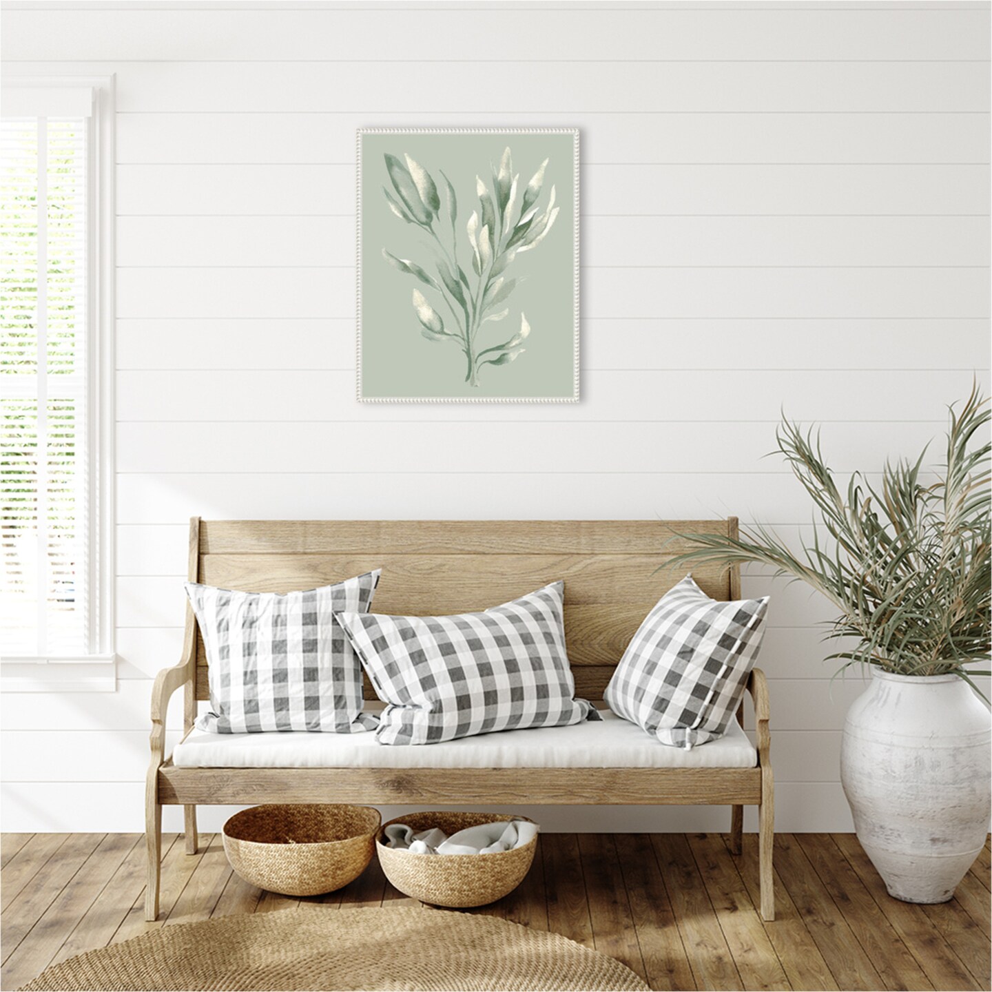 Tonal Green Ferns II by Elizabeth Medley Framed Canvas Wall Art