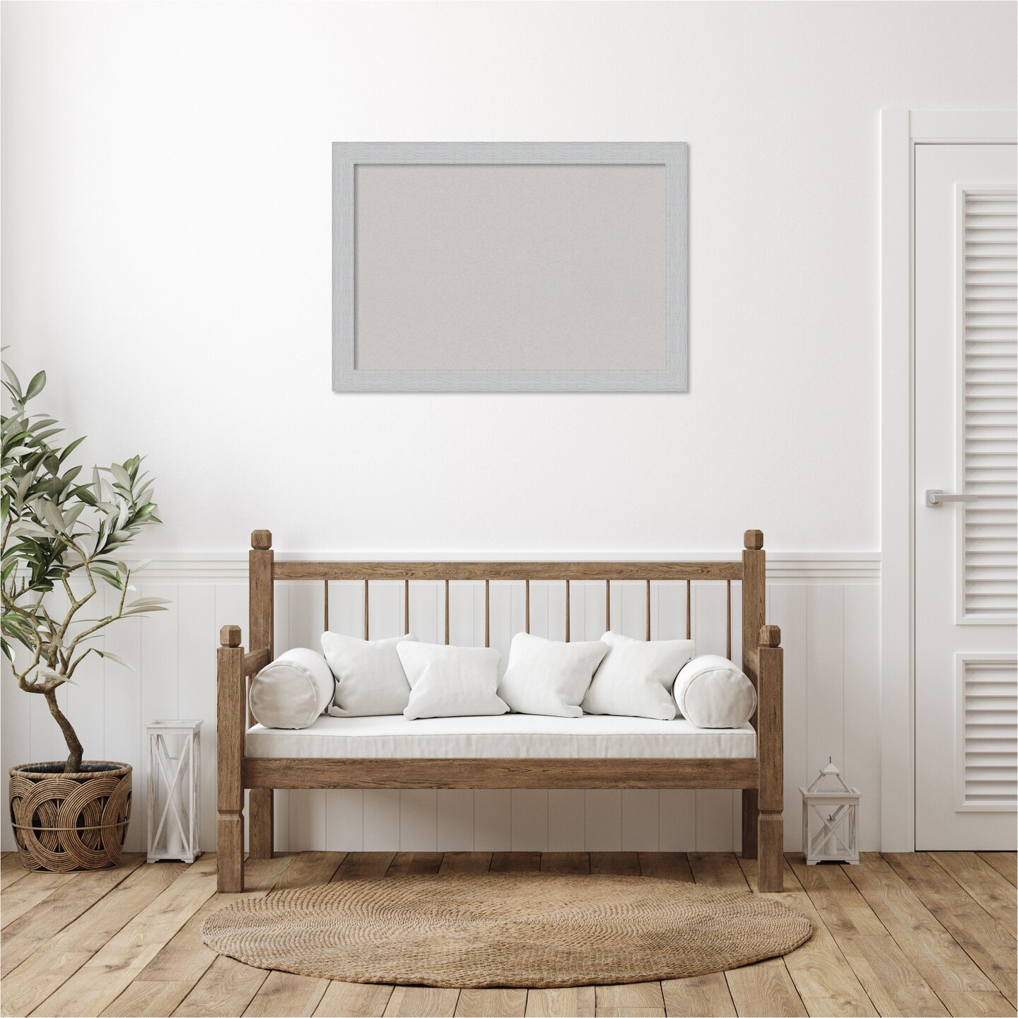 Shiplap Wood Framed Corkboard, Grey Cork