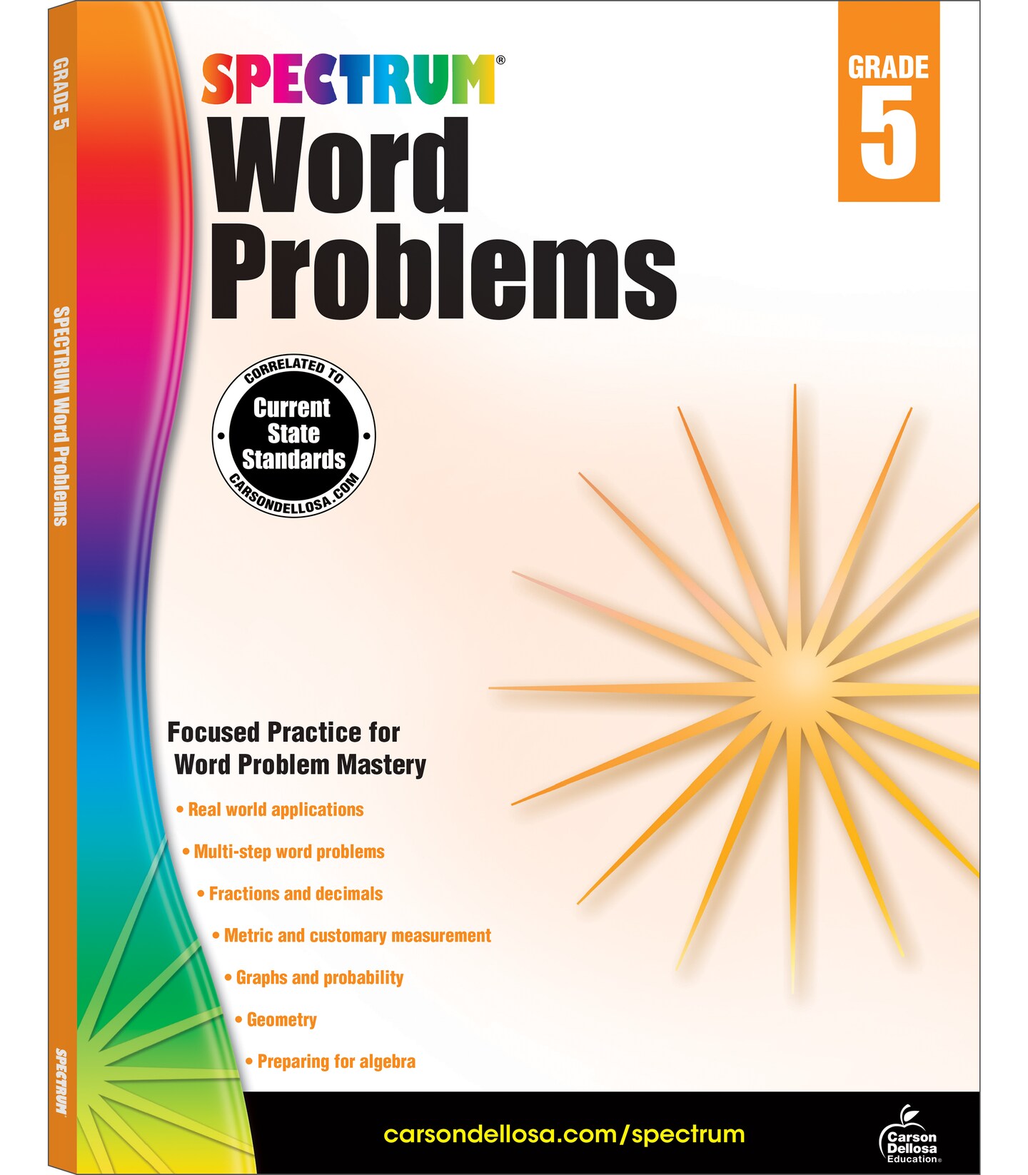 Spectrum Math Word Problems Grade 5 Workbook, Ages 10 to 11, 5th Grade Math Word Problems, Fractions, Decimals, Algebra Prep, Geometry, Multi-Step Word Problems, Graphs, and Probability - 128 Pages