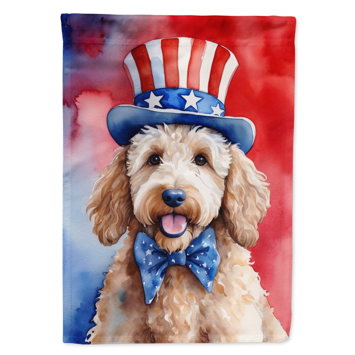 Goldendoodle Patriotic American Garden Flag