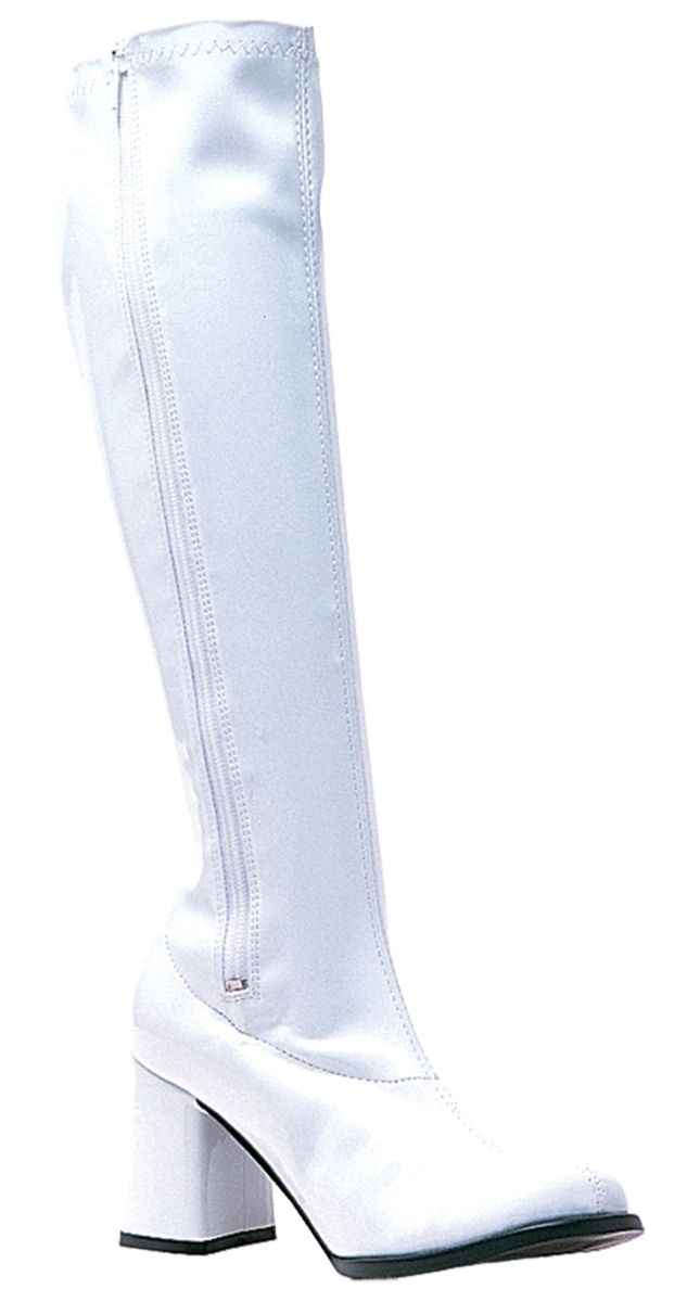 The Costume Center White 1960&#x27;s Style Go Go Women Adult Halloween Boots Costume Accessory - Size 10