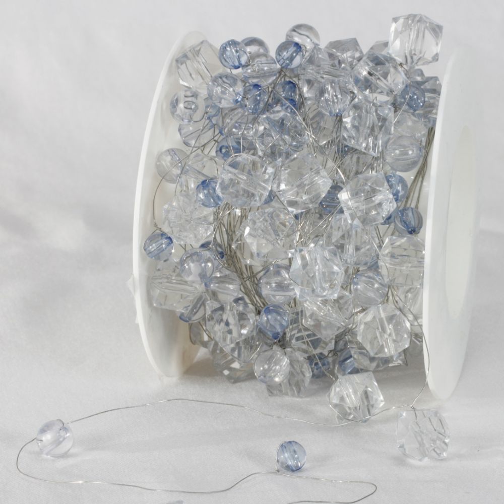 The Ribbon People Blue and Clear Garland Ribbon 0.5" x 22 Yards