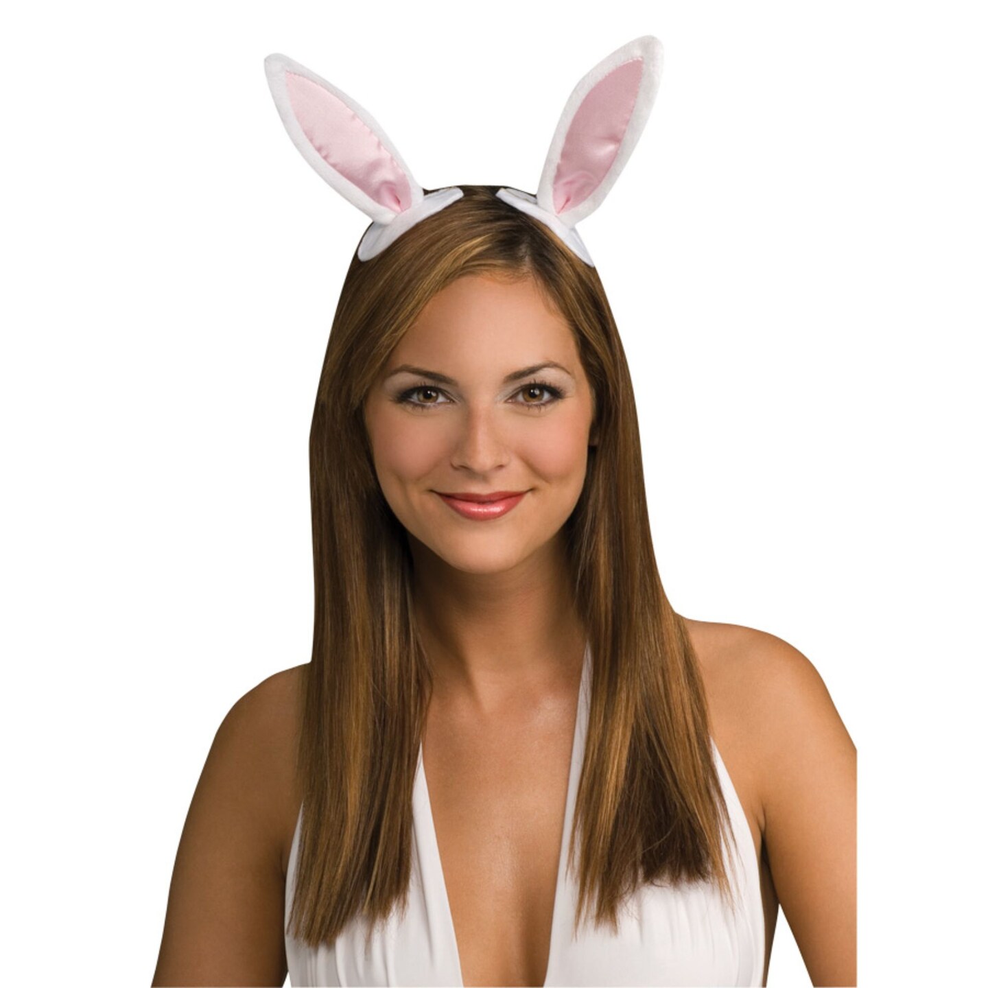 The Costume Center Set of 2 Pink and White Women Adult Halloween Bunny Ear Clips Costume Accessory - One Size