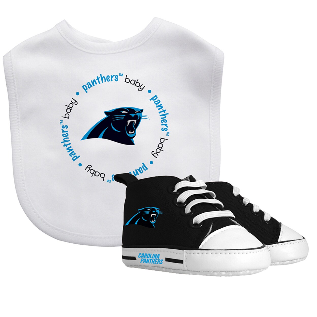 MasterPieces Baby Fanatic 2 Piece Bid and Shoes - NFL Carolina Panthers -  White Unisex Infant Apparel