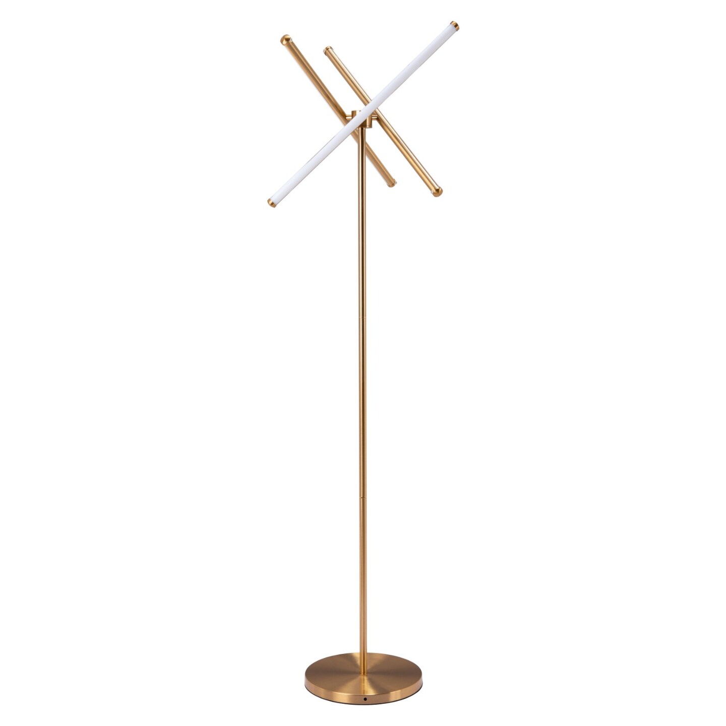 Modern Home 65&#x22; Brass Finish and Brushed Floor Lamp
