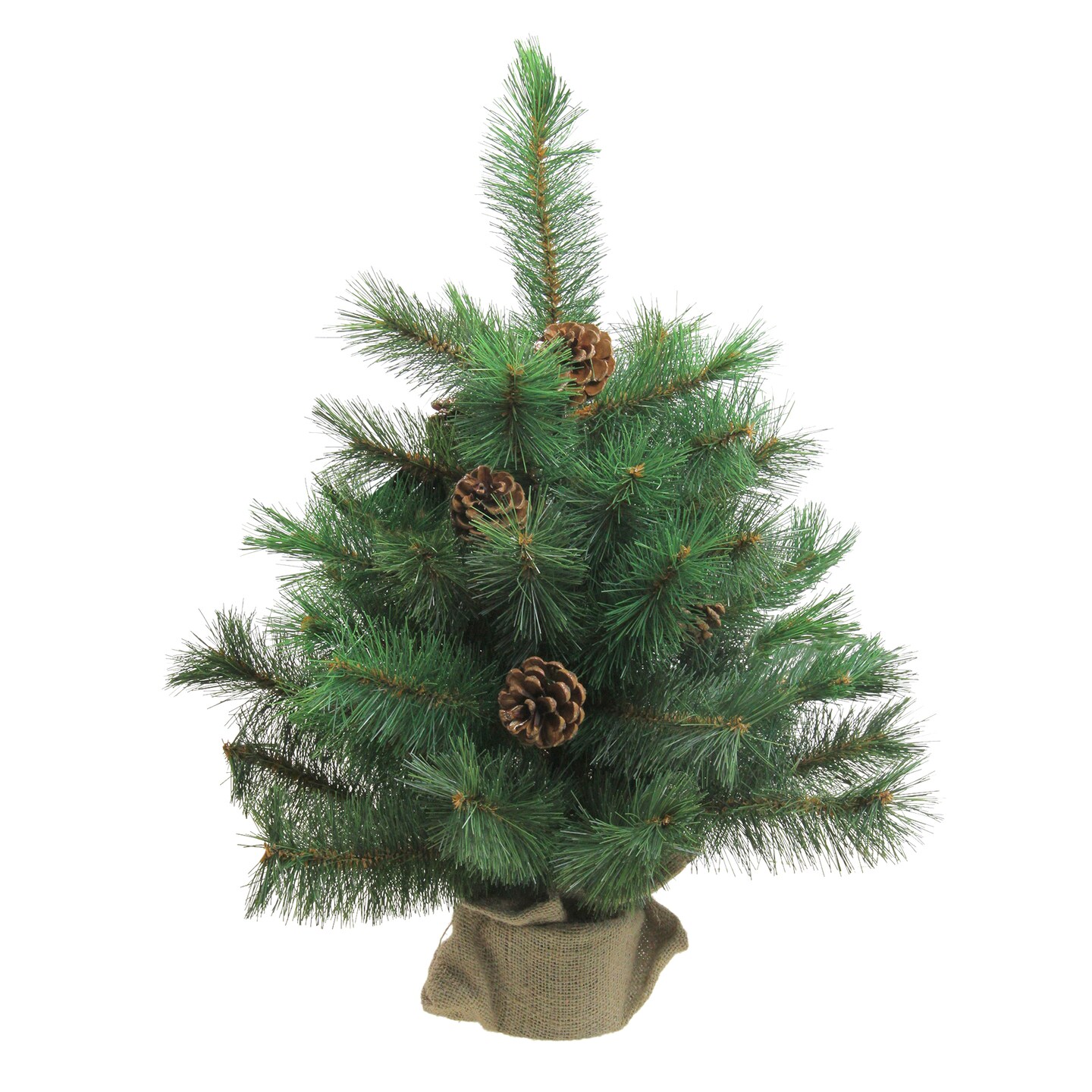 Northlight Medium Royal Oregon Pine Artificial Christmas Tree in Burlap Base - 18&#x22; - Unlit