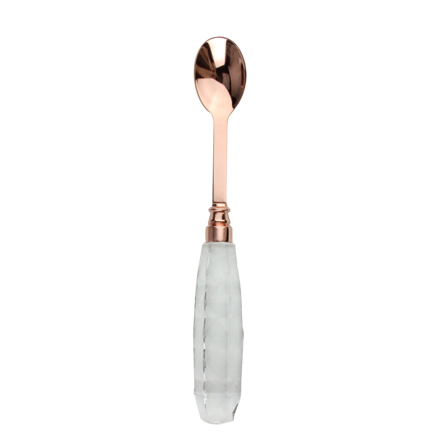 Wild Eye 9.5&#x22; Clear and Rose Gold Stainless Steel Mixing Cocktail Bar Spoon