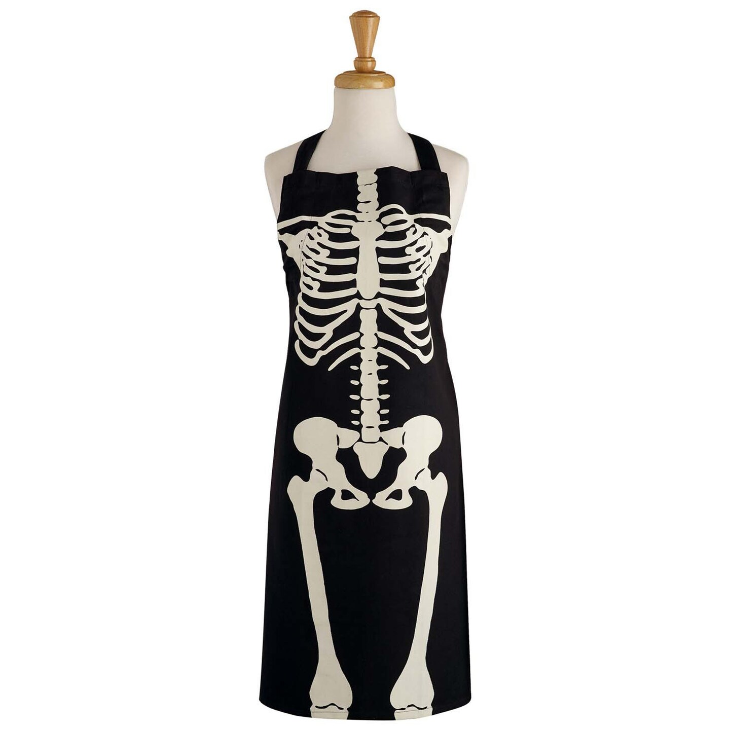 CC Home Furnishings 35&#x22; Black and White Skeleton Print Chef&#x27;s Apron