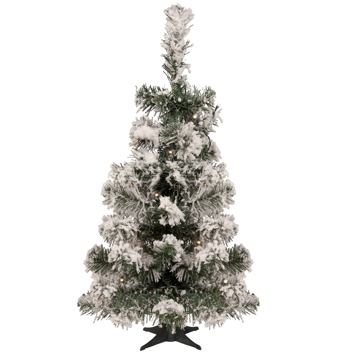 Northlight 2&#x27; Pre-Lit Medium Flocked Bristol Pine Artificial Christmas Tree - Warm Clear LED Lights