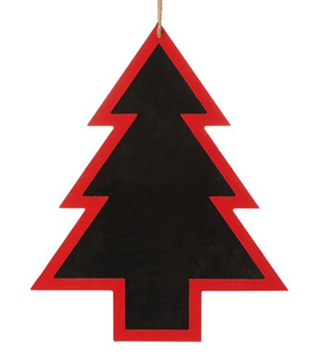 Raz 16.5" Black and Red Country Rustic Tree Shaped Christmas Ornament
