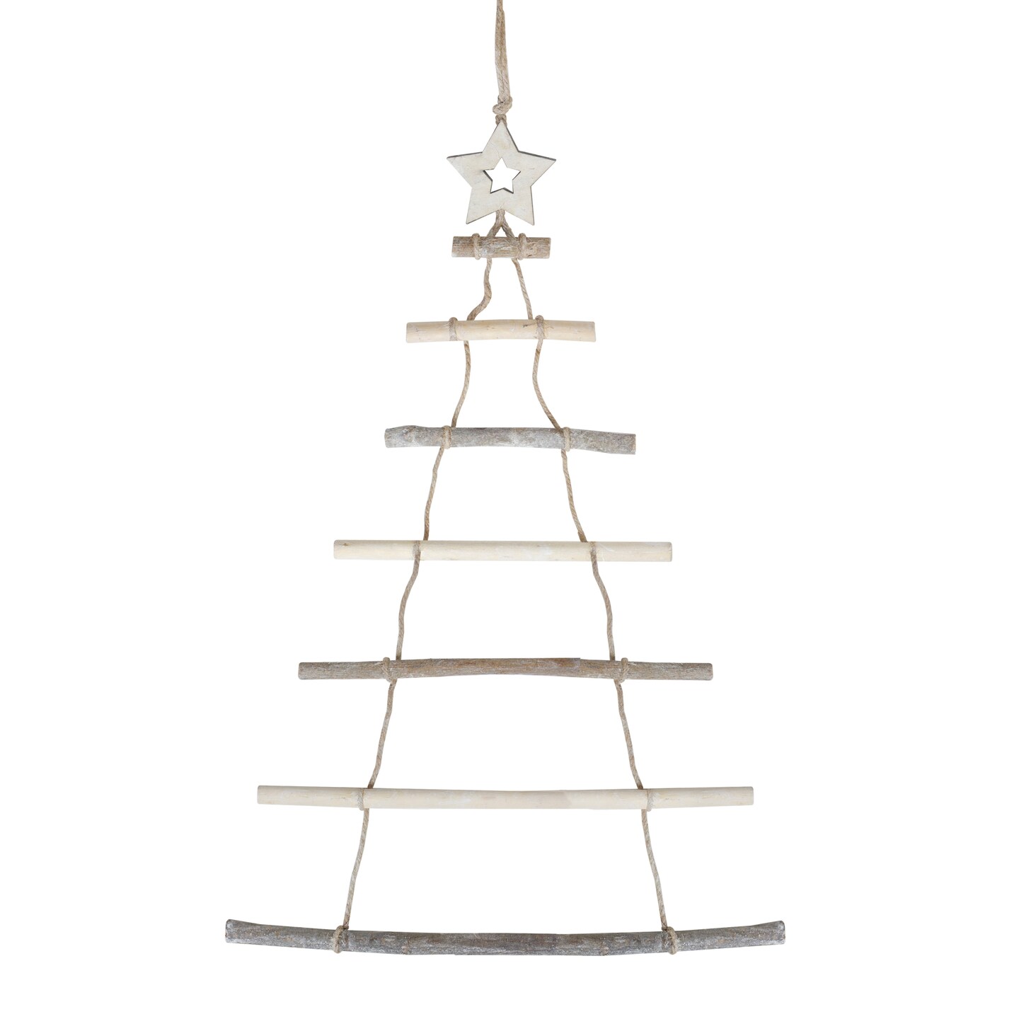 Northlight Natural Wood Twig Tree with Star Hanging Christmas Decoration - 31&#x22;