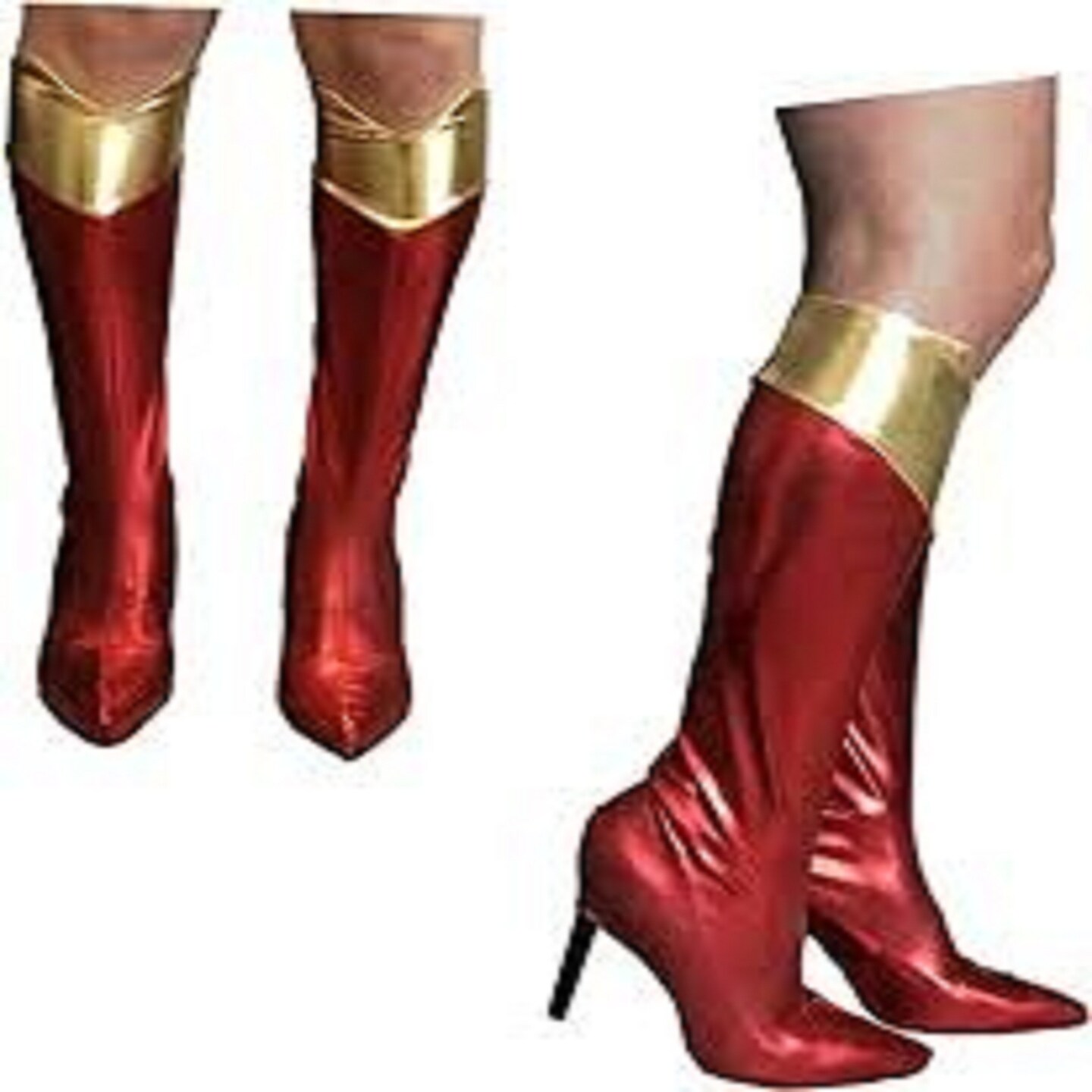Rubies Gold and Red Supergirl Boot Tops Girls Halloween Accessory- 6+