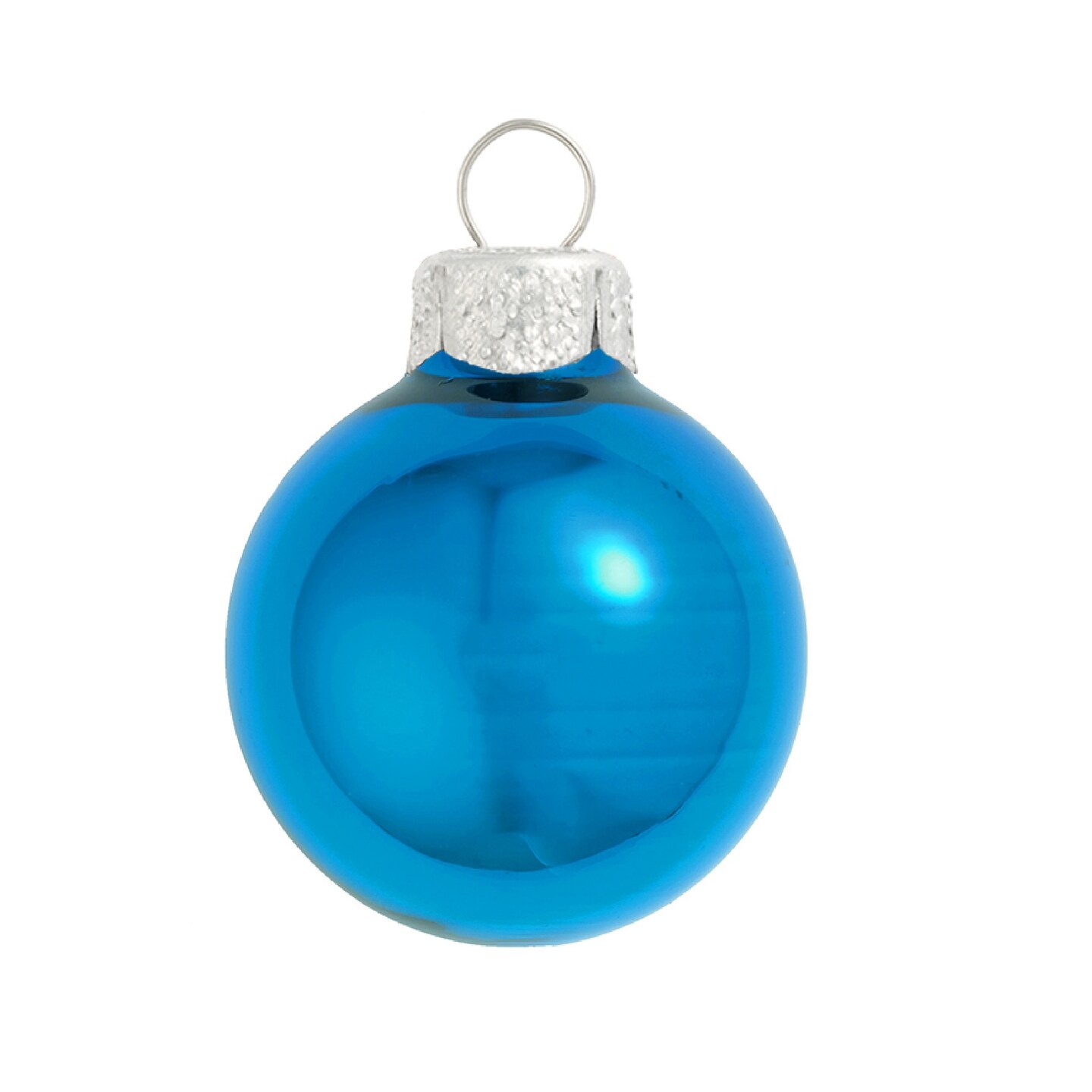 Whitehurst Shiny Glass Christmas Ball Ornaments - 3.25" (80mm) - Wedgewood Blue - 8ct