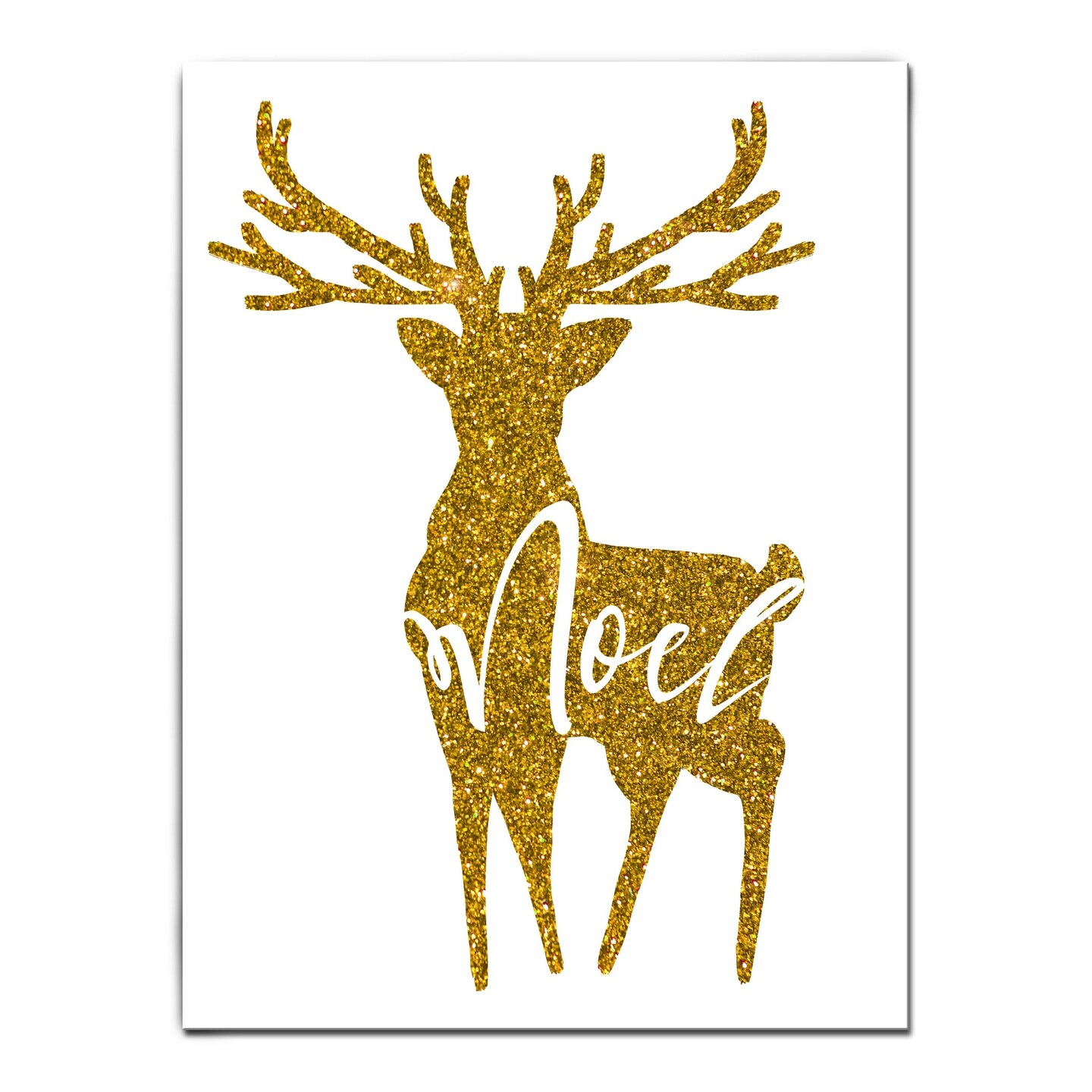 Crafted Creations Gold and White Glam Noel Christmas Wrapped Rectangular Wall Art Decor 20&#x22; x 16&#x22;
