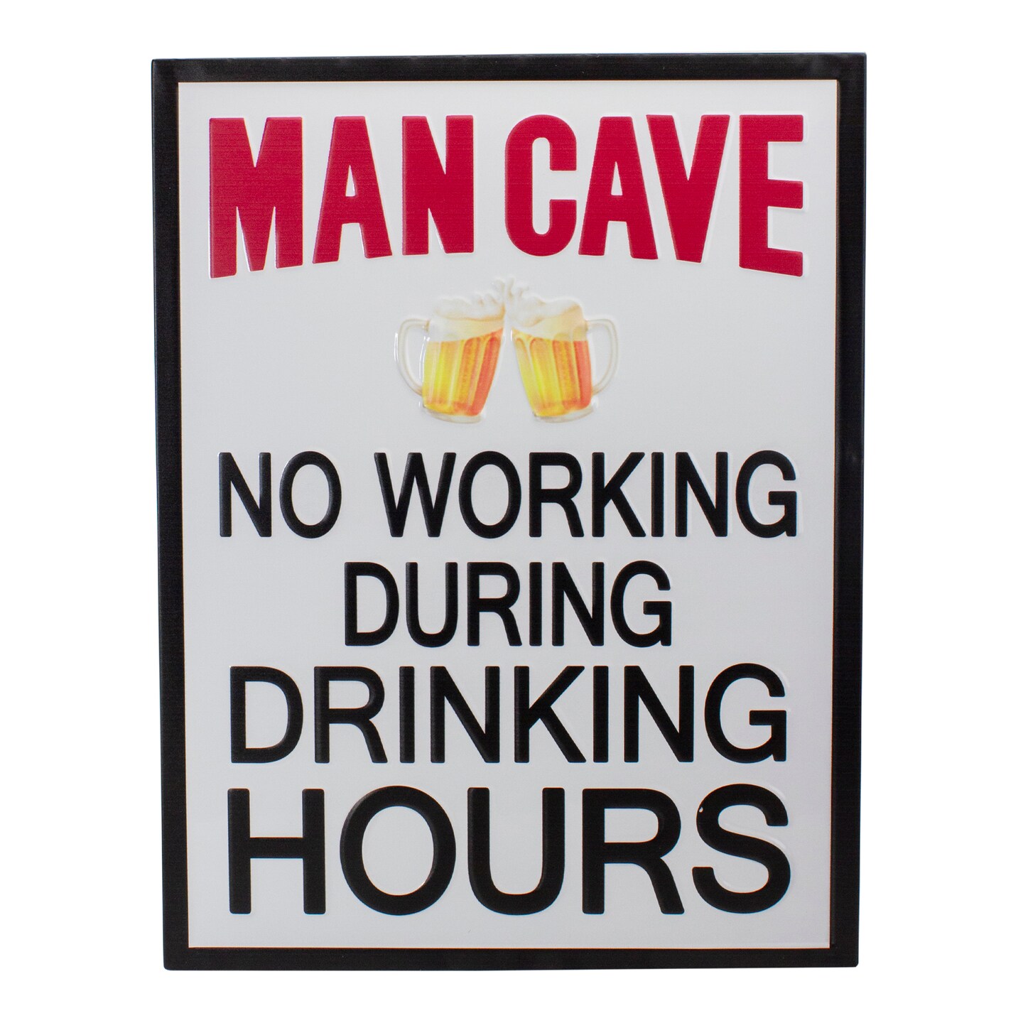 Northlight 18.5&#x22; White and Black Framed &#x22;Man Cave&#x22; Metal Sign Wall Decor