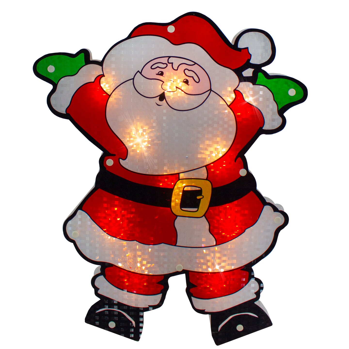 Northlight 16.25&#x22; Lighted Holographic Santa Claus Christmas Window Silhouette