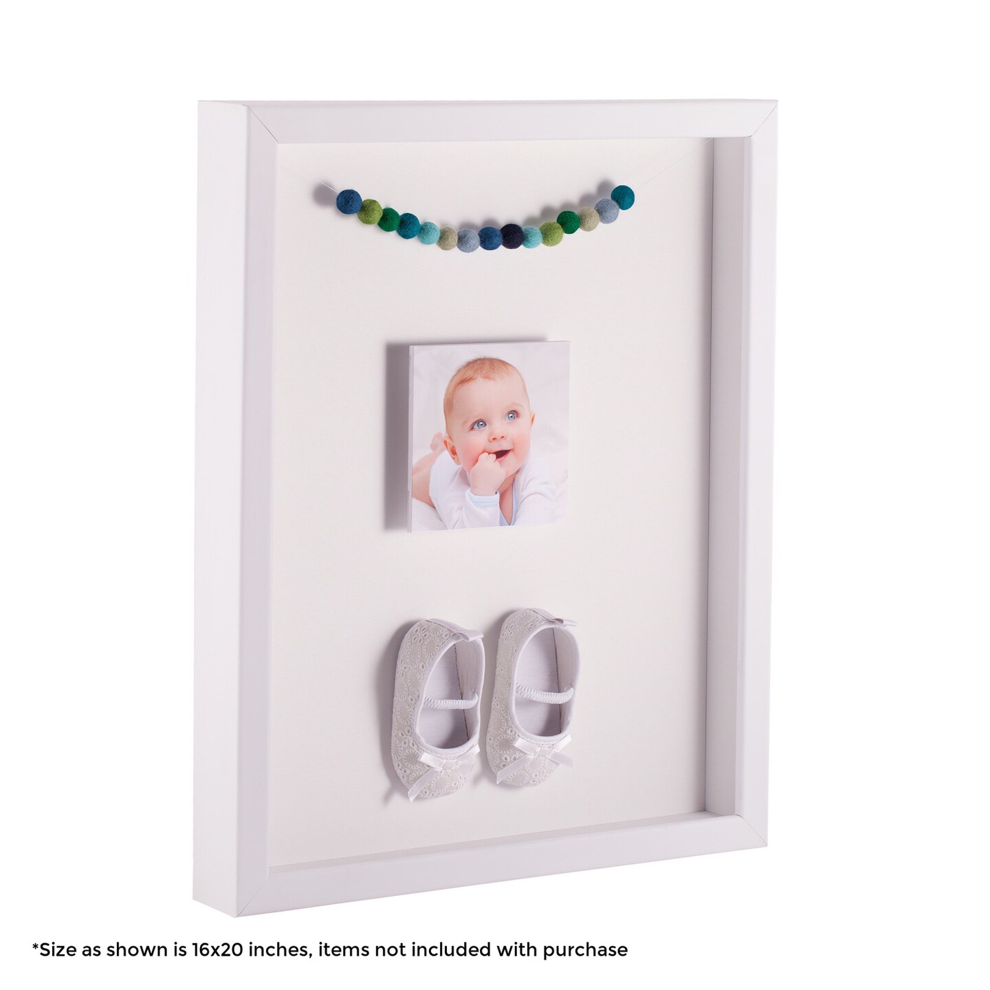 ArtToFrames 12x18 Inch Shadow Box Picture Frame, with a Satin White 1.00" Wide Shadowbox frame and Super White Mat Backing (4655)