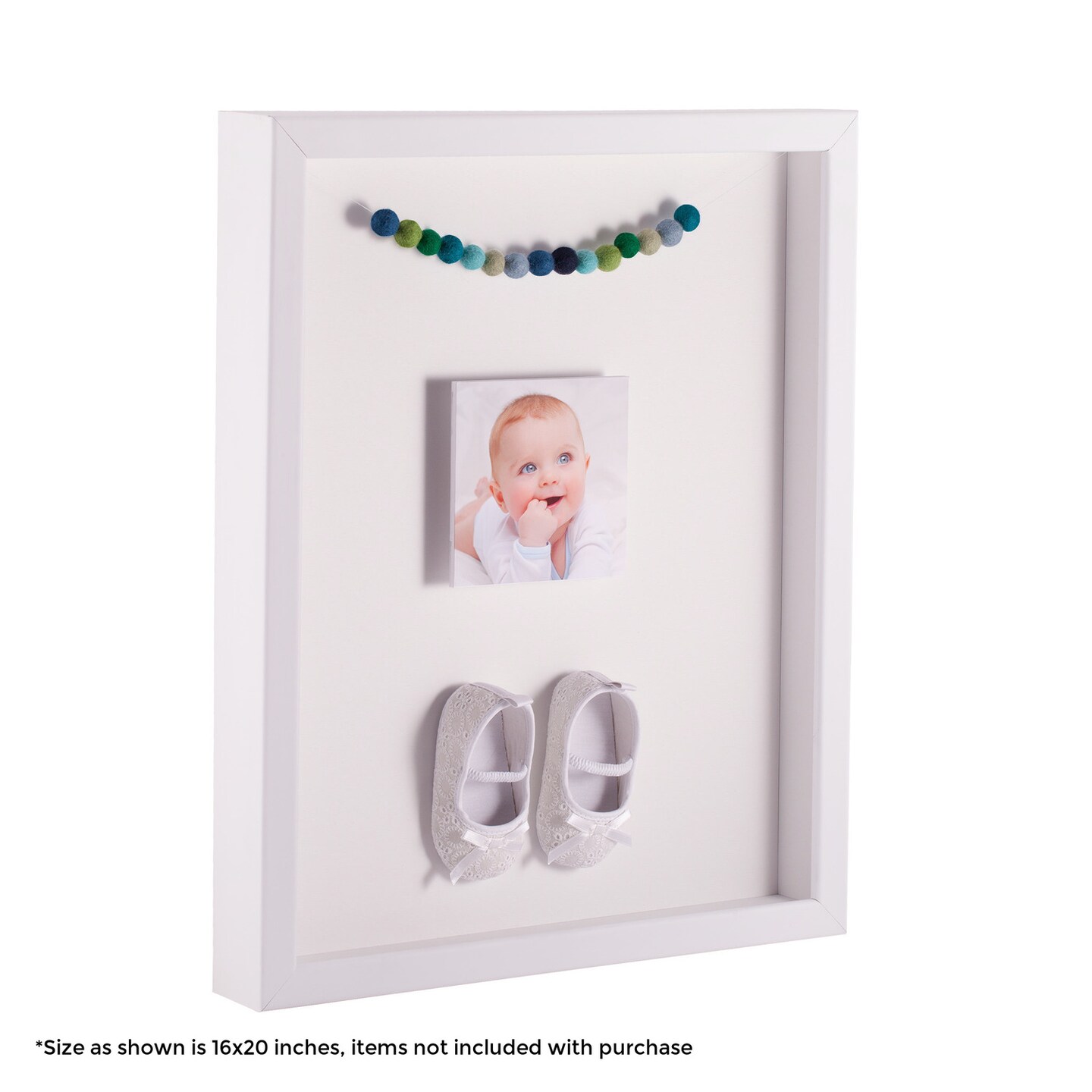 ArtToFrames 18x36 Inch Shadow Box Picture Frame, with a Satin White 1.00&#x22; Wide Shadowbox frame and Super White Mat Backing (4655)