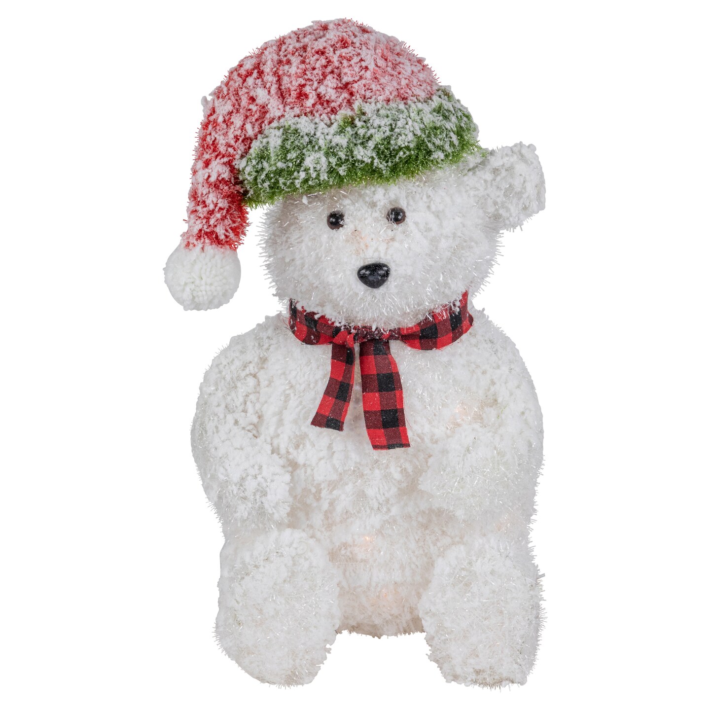 Northlight Lighted Snowy Polar Bear Outdoor Christmas Decoration - 21" - Warm White