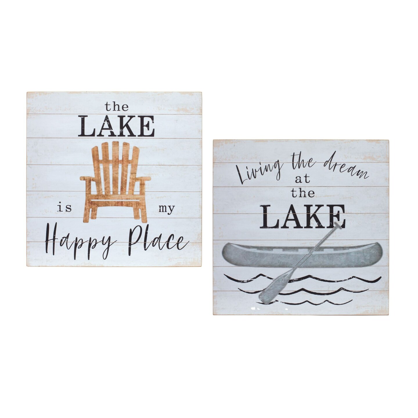 Melrose Set of 2 Lake Wall Signs 15.75&#x22;