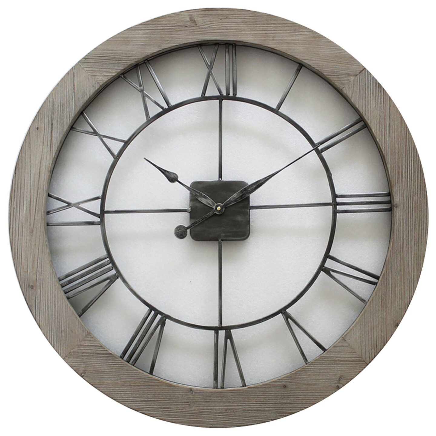 Hermle 32" Silver and Black Antique Round Wall Clock, Color: Silver ...