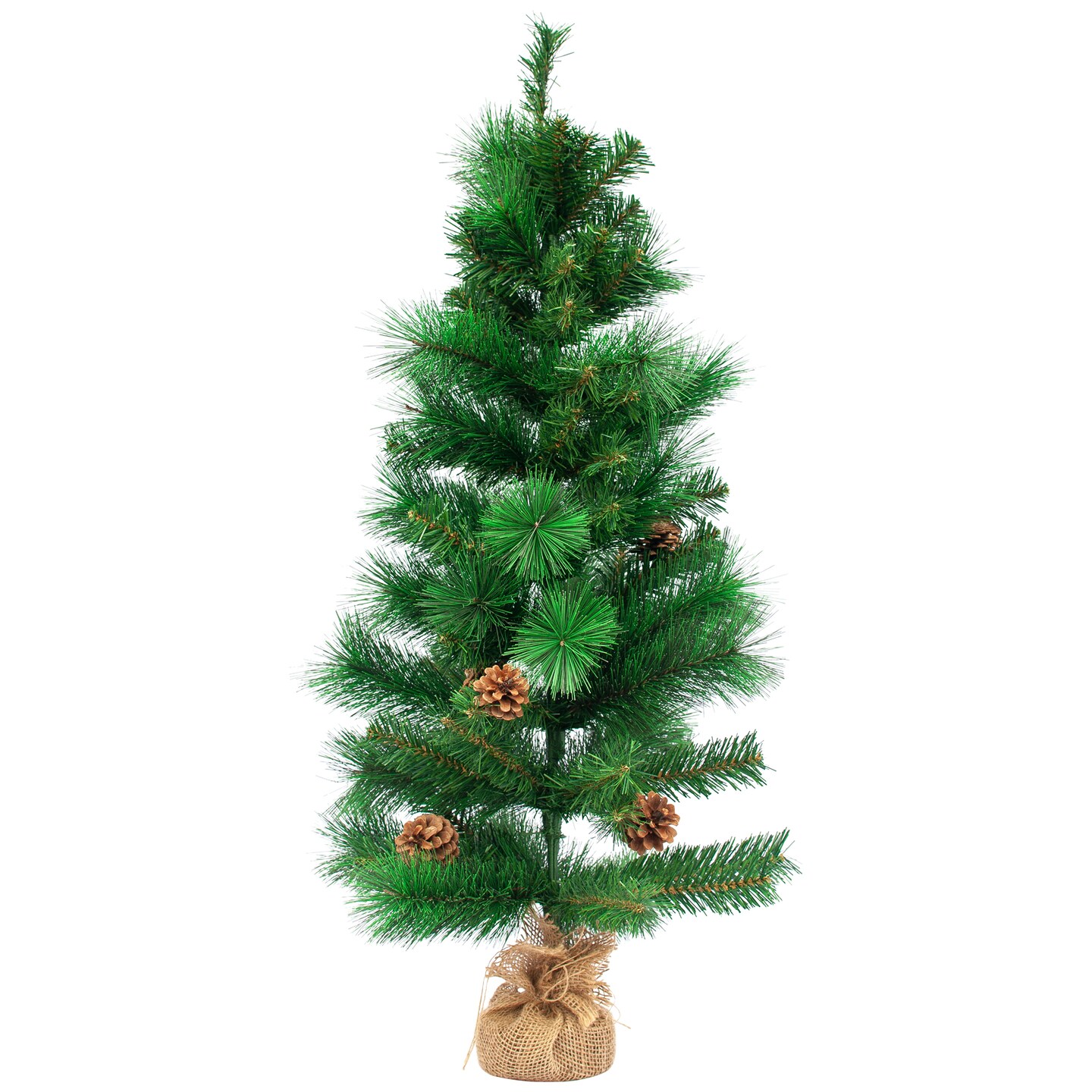 Northlight Mixed Pine and Pine Cones Artificial Christmas Tree in Jute Base - 39&#x22;