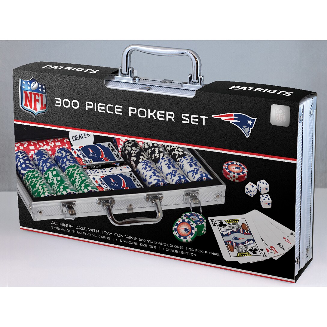 MasterPieces Casino - NFL New England Patriots - 300 Piece High Quality Poker Chip Set with Carrying Case