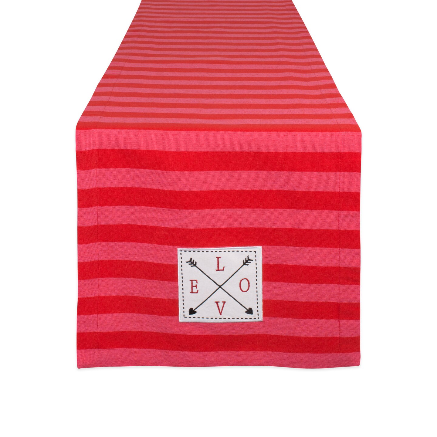 Contemporary Home Living 108&#x22; Red Striped Love and Arrows Valentine&#x27;s Day Table Runner