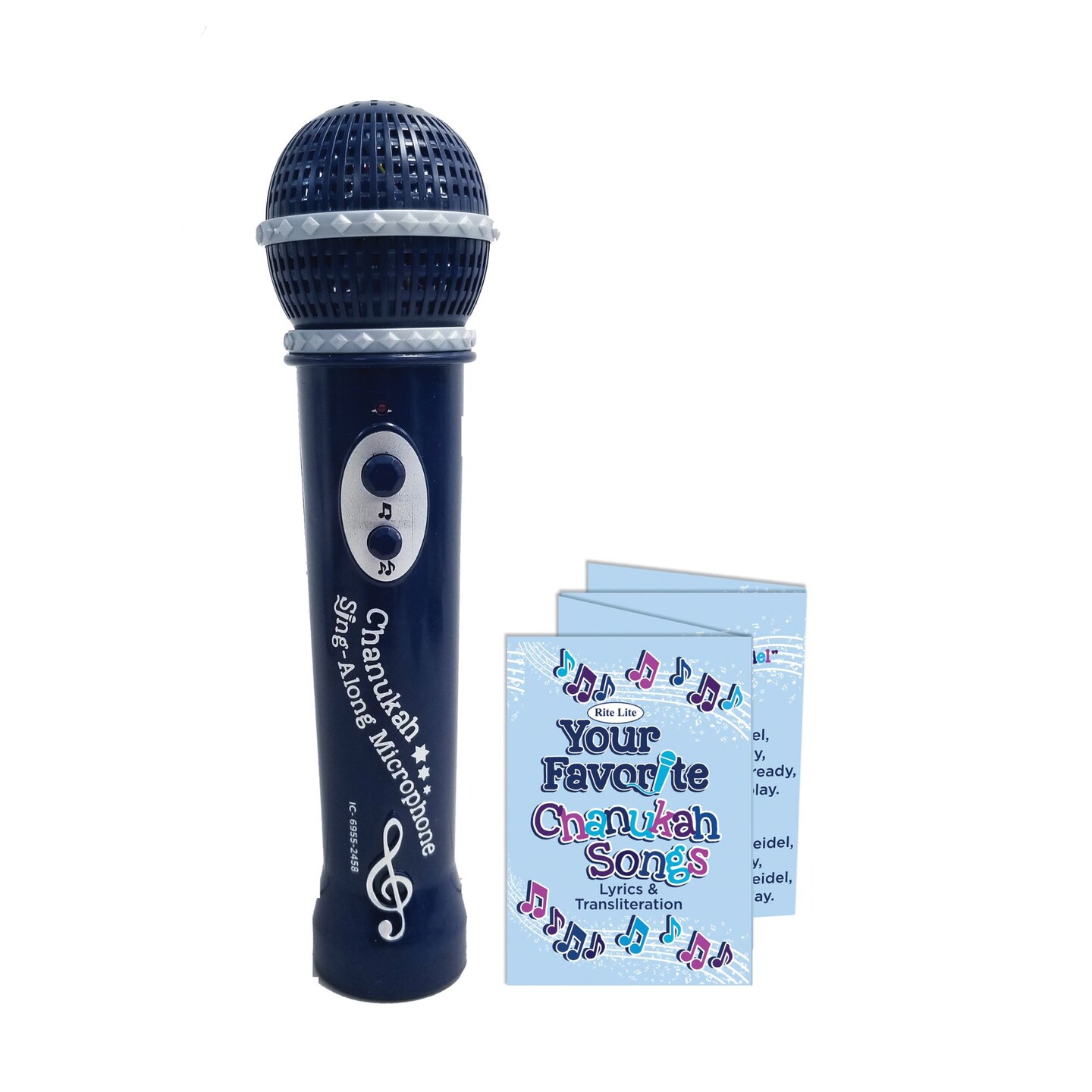 Rite Lite 7.5&#x22; Black Musical Microphone With 5 Hanukkah Songs