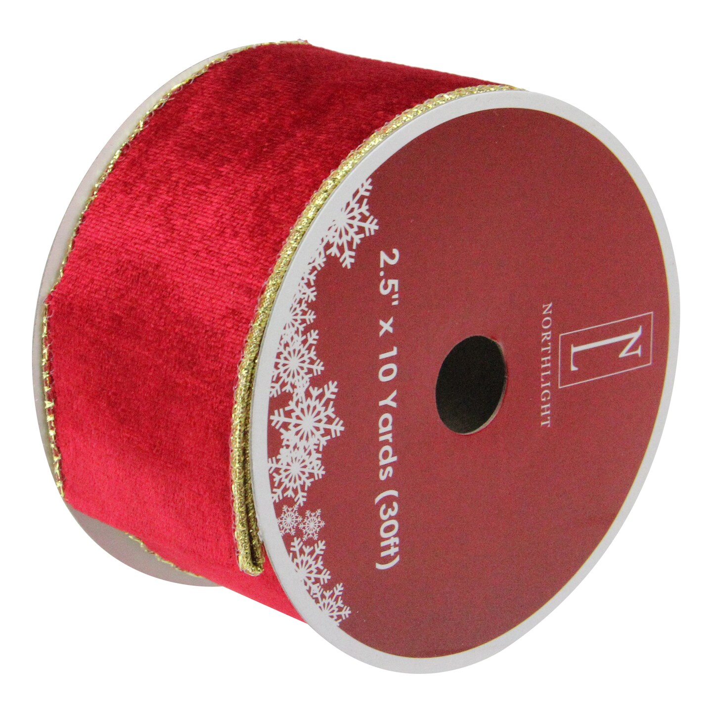 Northlight Solid Bright Red Wired Christmas Craft Ribbon 2.5" x 10 Yards