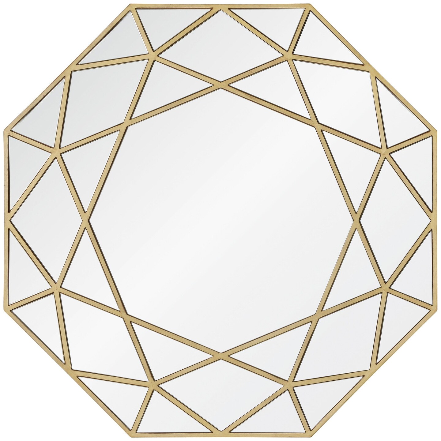 Signature Home Collection 40&#x22; Clear Wooden Framed Octagonal Wall Mirror