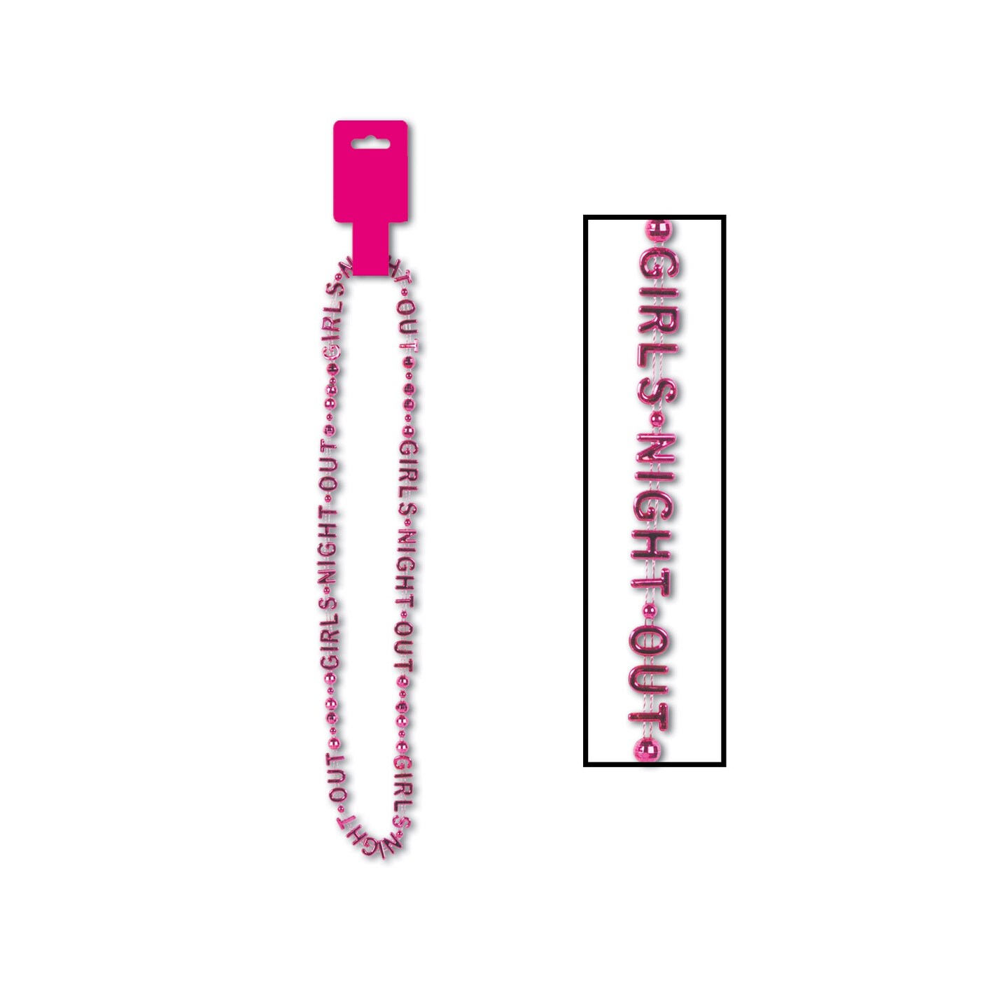 Party Central Pack of 12 Pink Girls Night Out Beaded Necklaces 36&#x22;