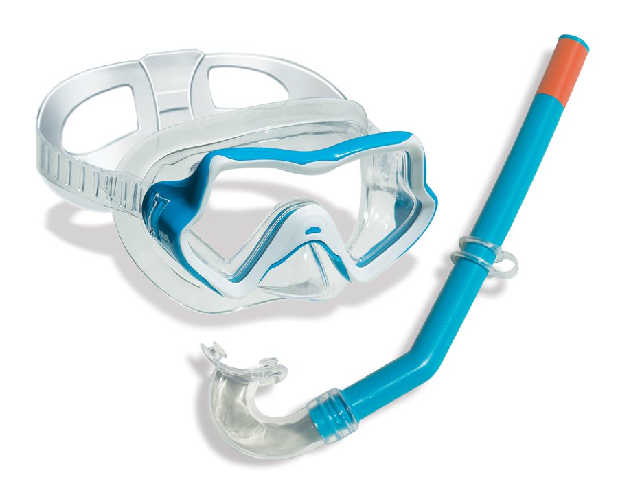 Swim Central Blue Children&#x27;s Water Sports Silicone Swimming Goggle and Snorkel Set