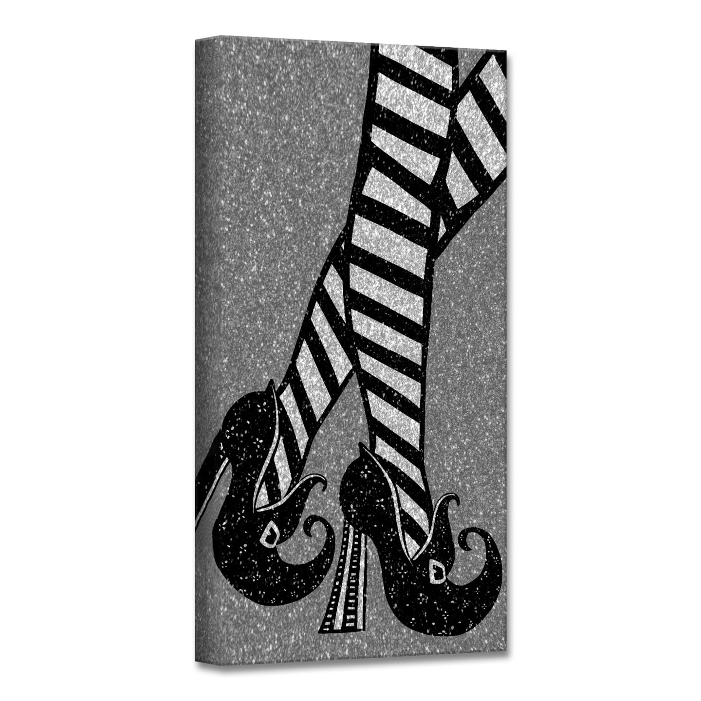 Crafted Creations Black Chic and Bewitched III Canvas Halloween Wall Art Decor 24&#x22; x 12&#x22;