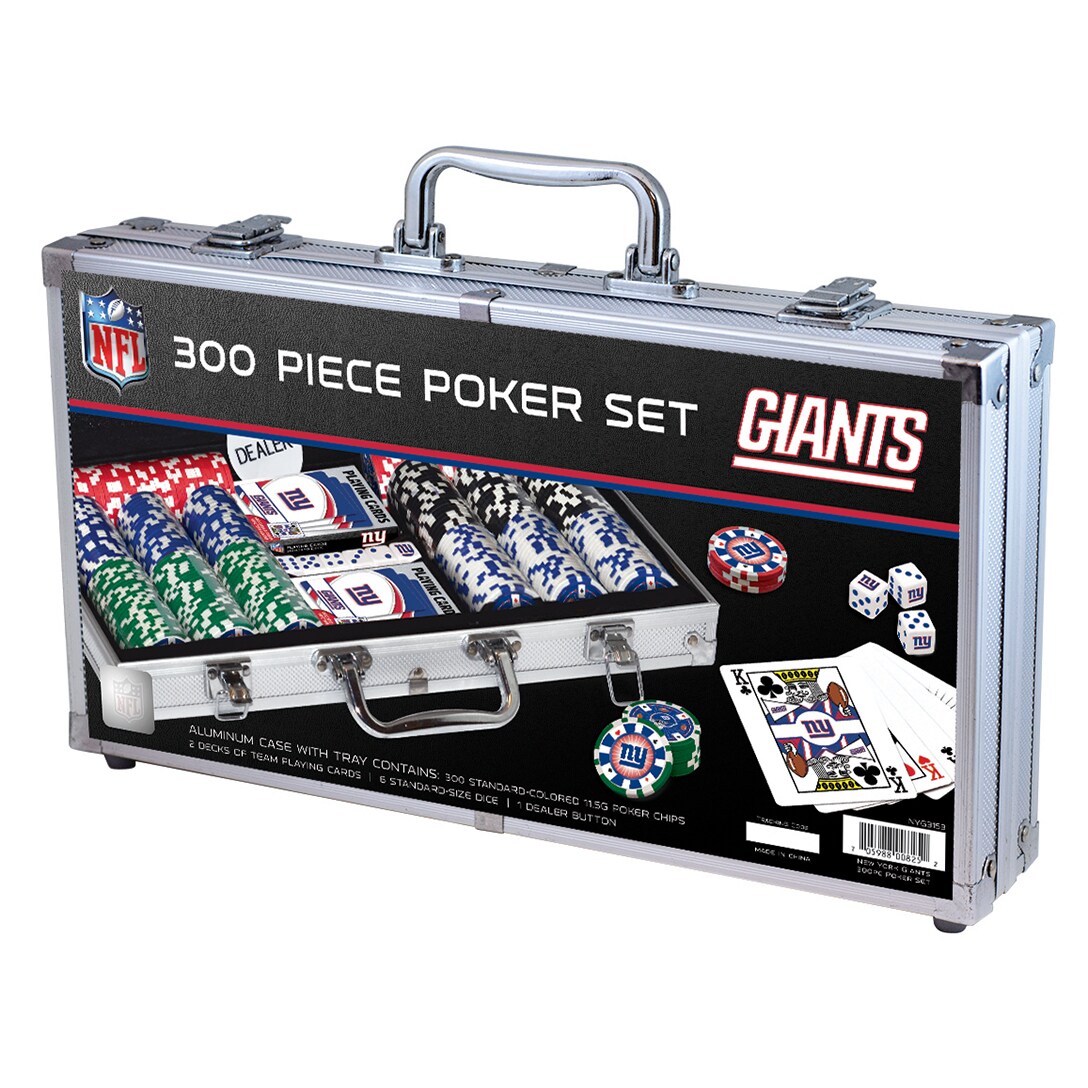 Masterpieces   Casino Style 300 Piece Poker Chip Set - NFL New York Giants