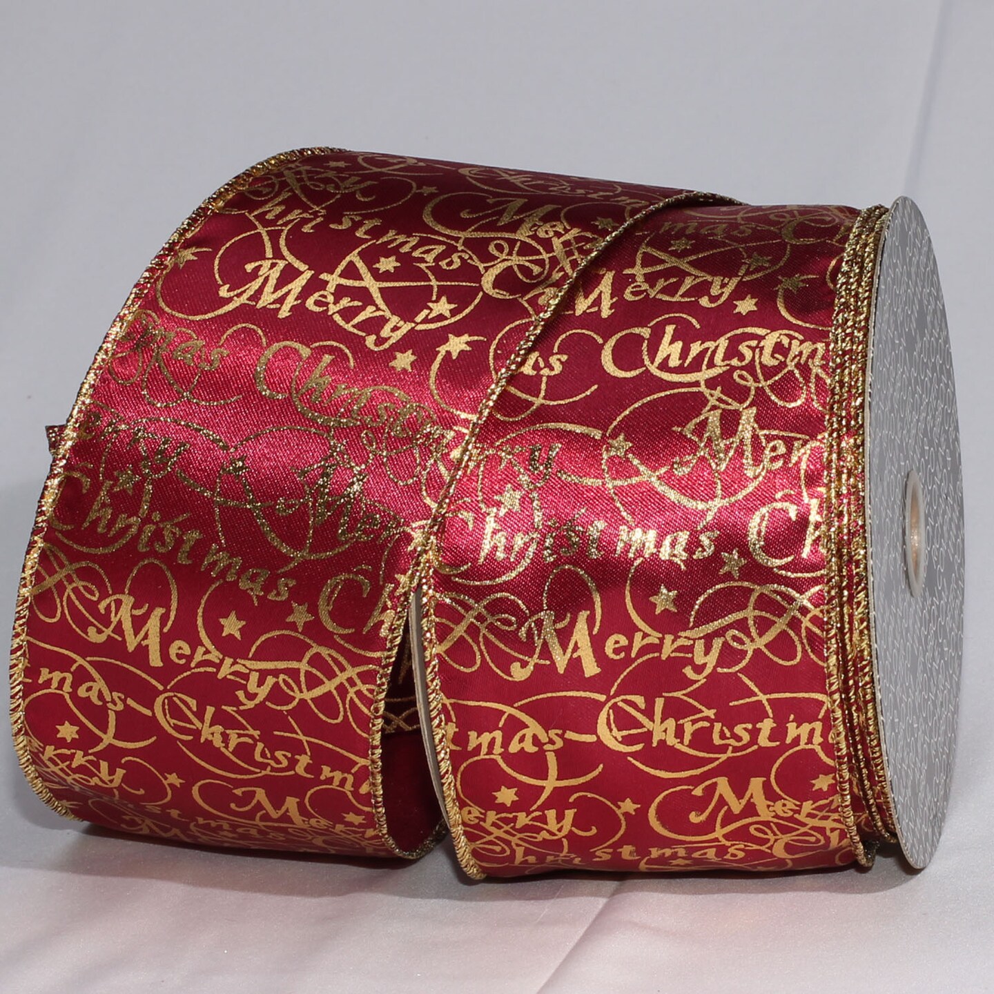 3 Rolls Gold & Burgundy Wired Star Craft Ribbon newest Lot 4