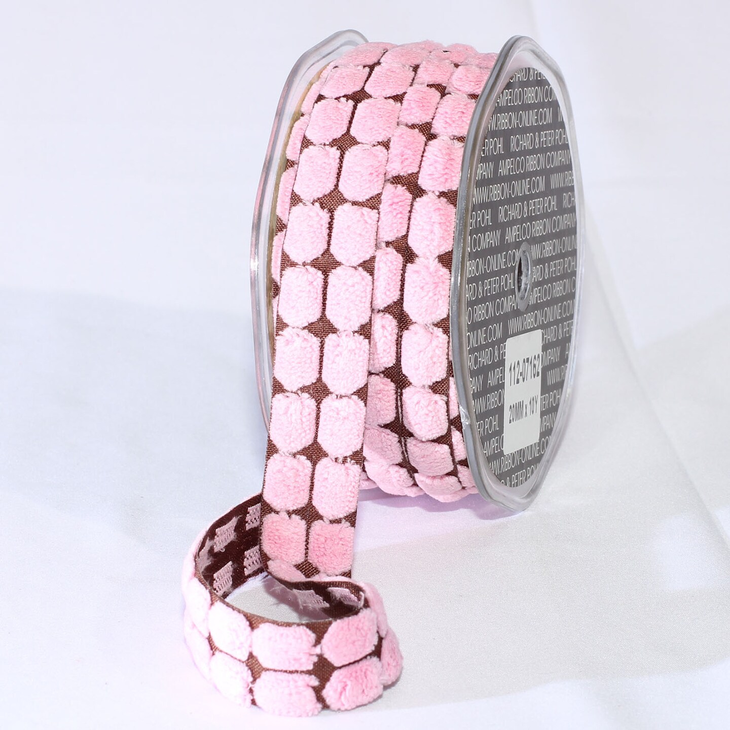 The Ribbon People Pink Blocks Woven Edge Craft Ribbon 0.75&#x22; x 40 Yards