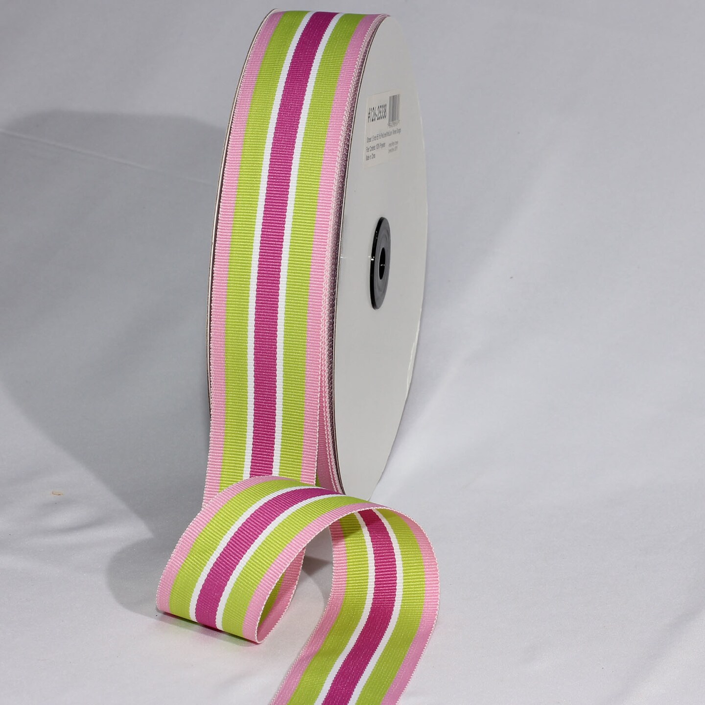 The Ribbon People Pink and Ivory Striped Woven Grosgrain Craft