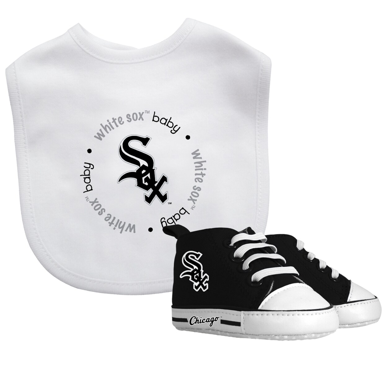 Baby Fanatic 2 Piece Bid and Shoes - MLB Chicago White Sox - White