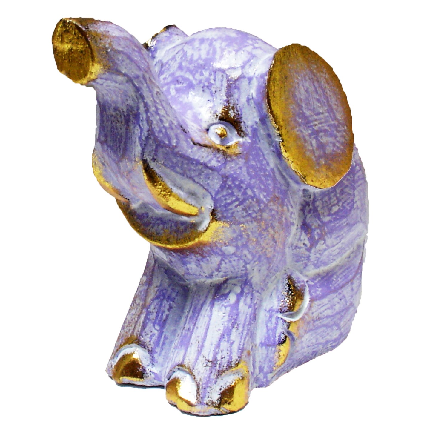 Stoneage Arts Inc 4" Purple Sitting Elephant Michaels