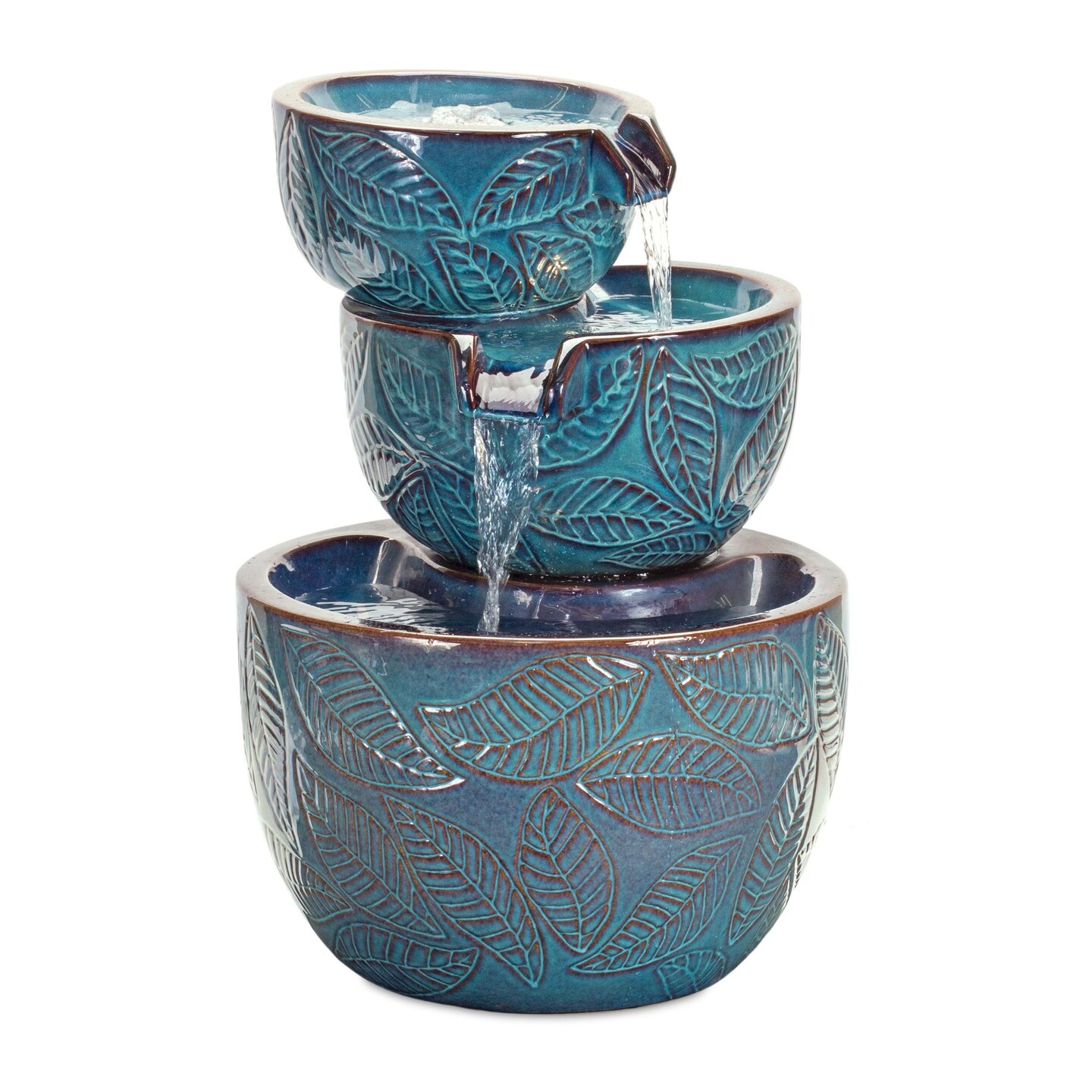 Melrose Cascade Water Fountain - 22.5&#x22; - Blue