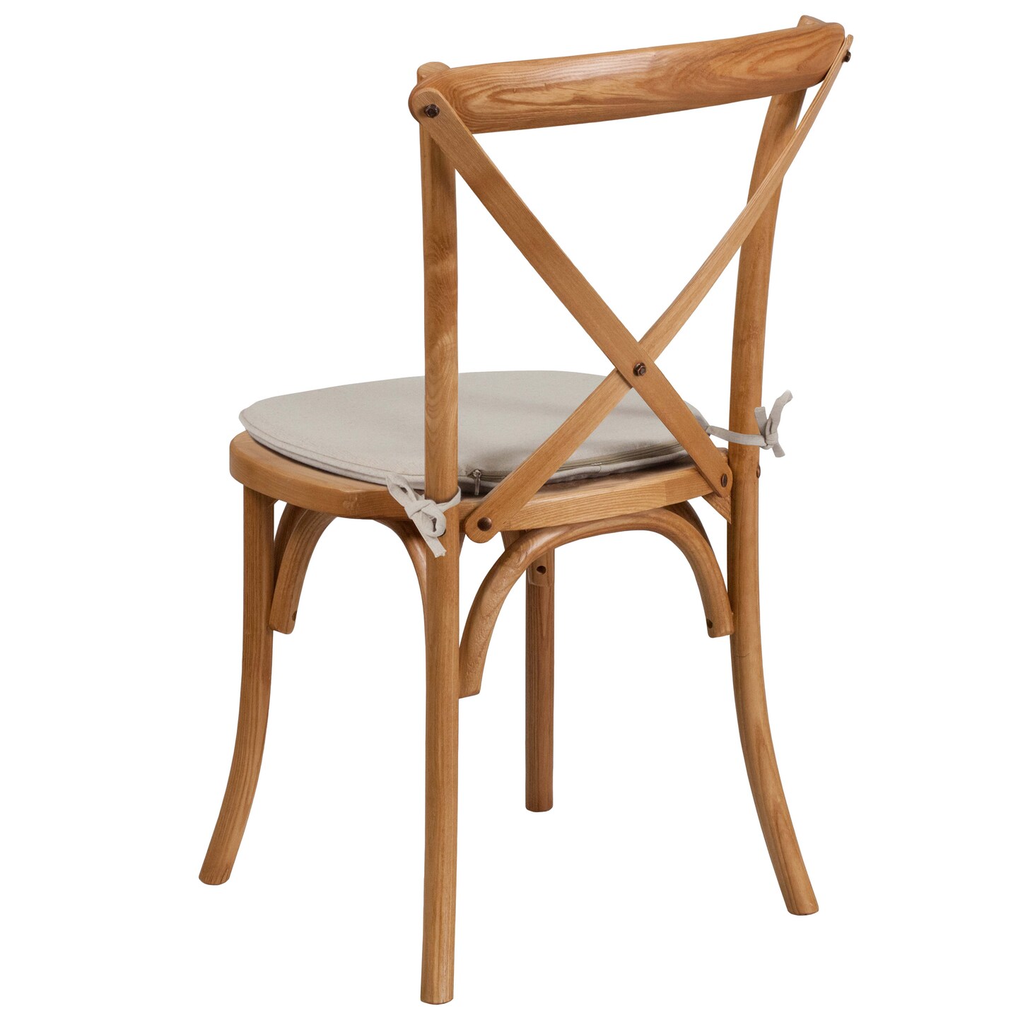 Merrick Lane Davisburg Stackable Wooden Cross Back Bistro Dining Chair with Cushion