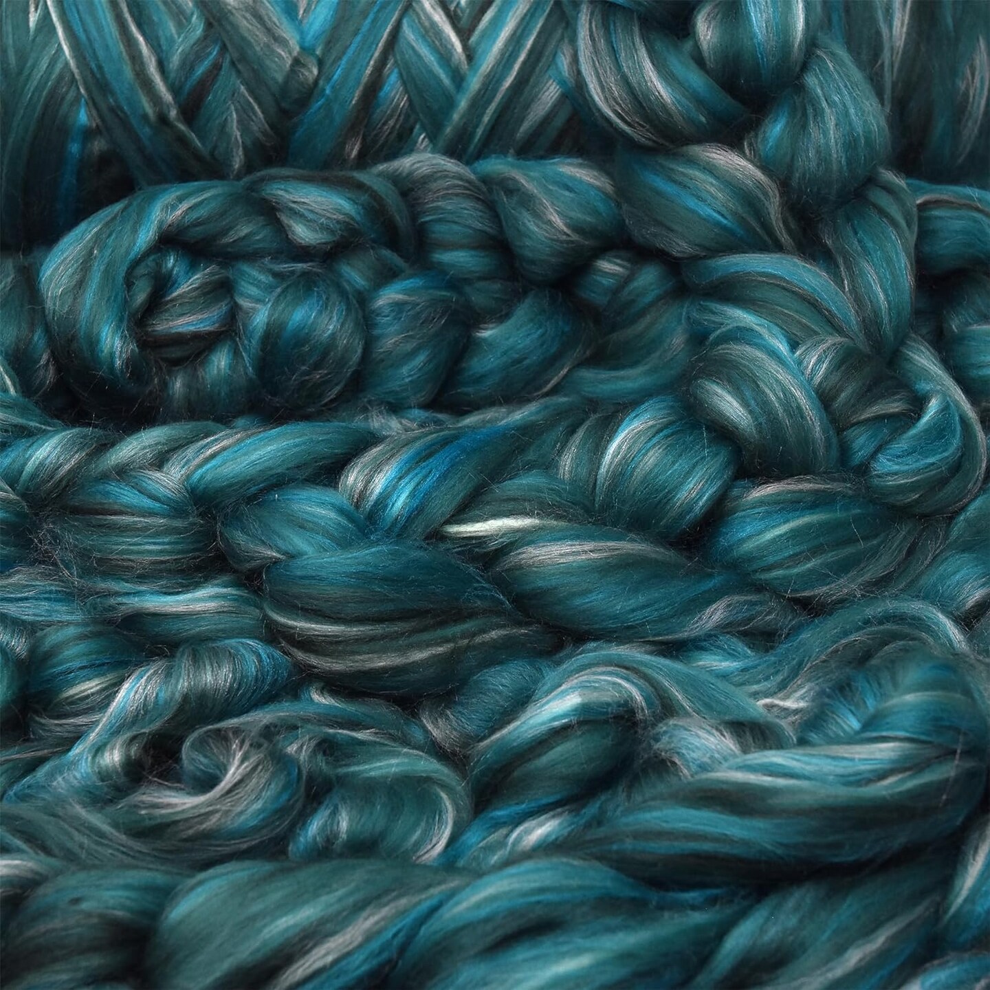 Merino Silk Luxe Tonal Designer Blend. Superfine Merino, Mulberry Silk, Tussah Silk. Top Roving for Spinning or Felting.