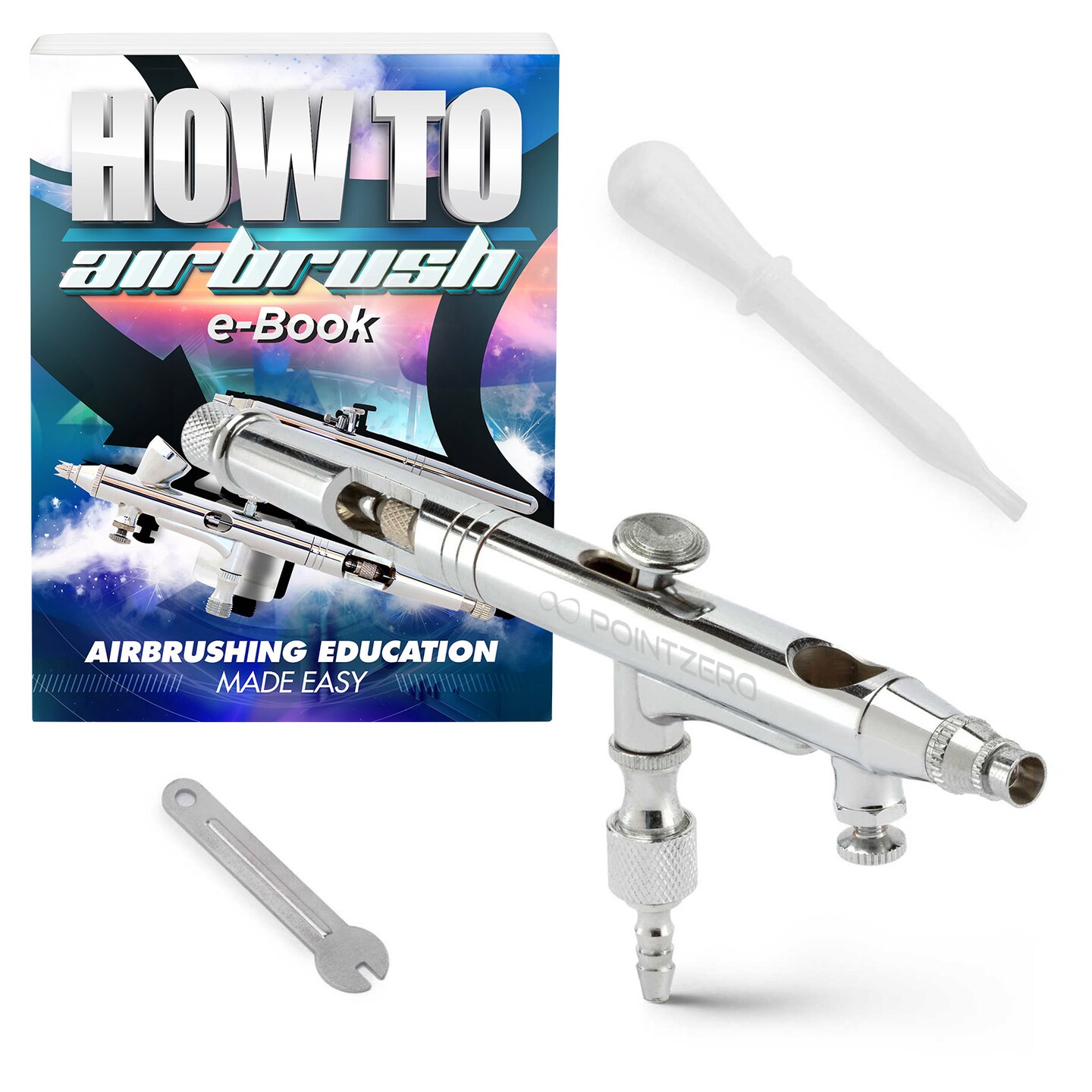 PointZero Dual-Action .5cc Gravity-Feed Airbrush Set w/ MAC Valve - .2mm Nozzle