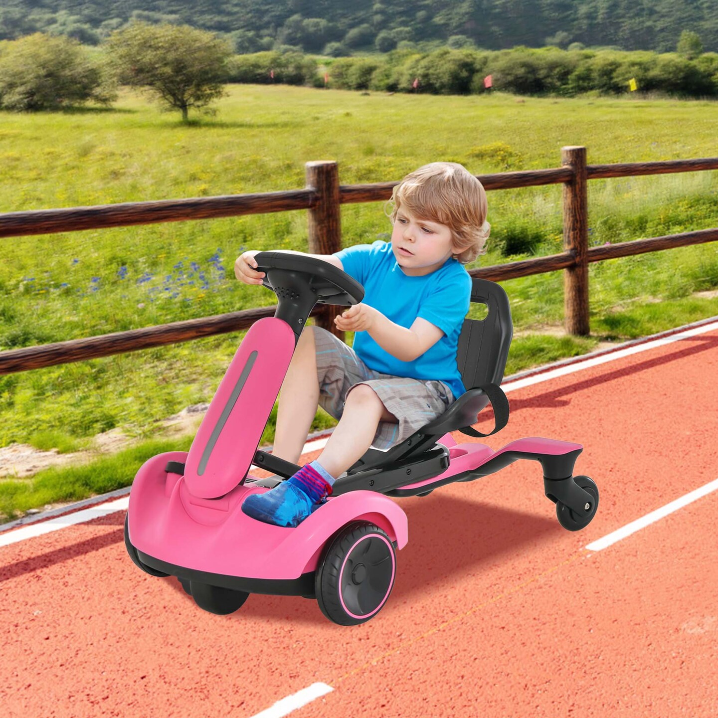 Costway 6V Kids Ride On Drift Car Electric Drifting Go Kart for Kids with 360° Spin Dark/Pink/Red/White